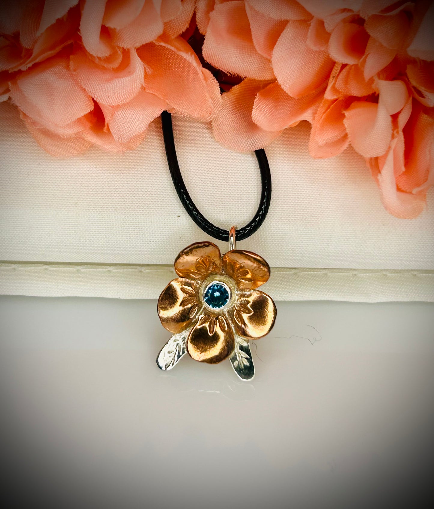 Copper/Silver Blossom Pendants