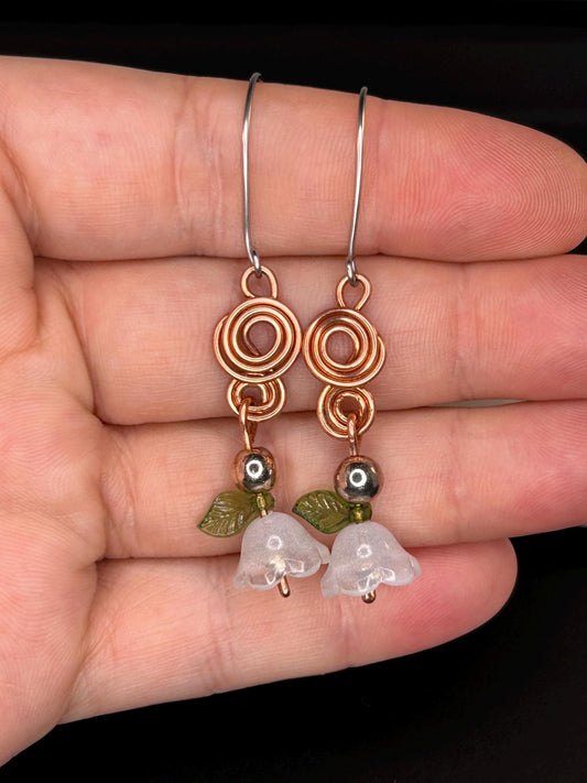 Copper Flower Earrings