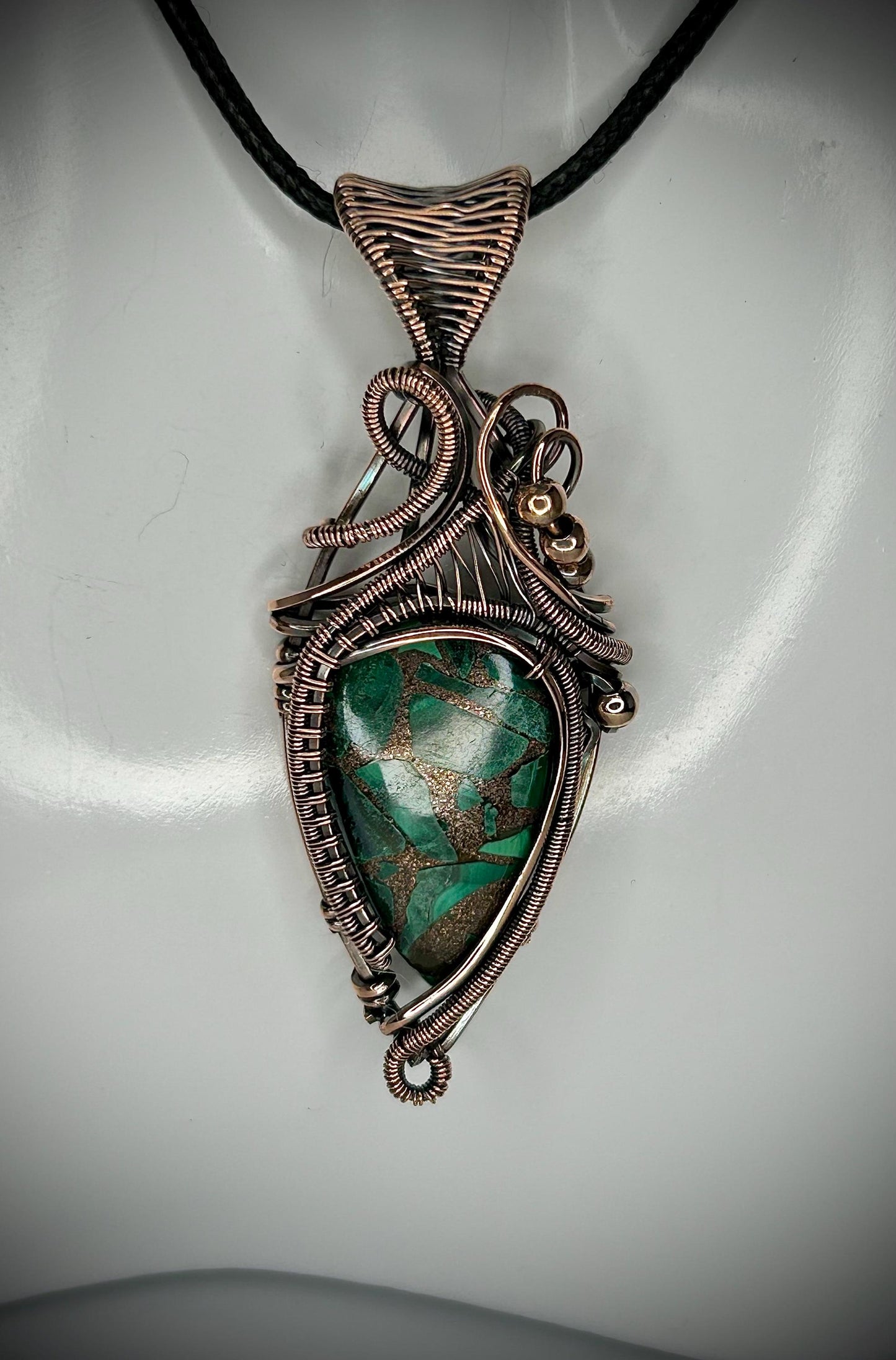 Malachite Copper Composite Pendant