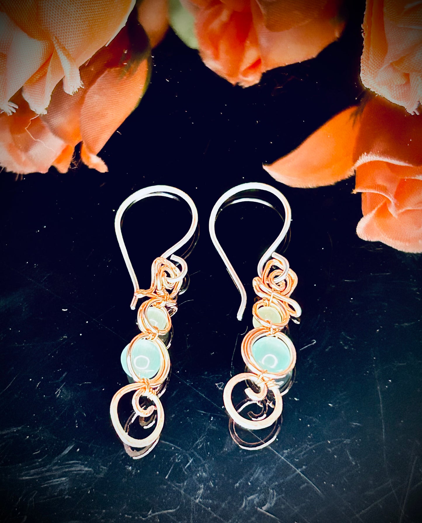 Copper Snowman Earrings