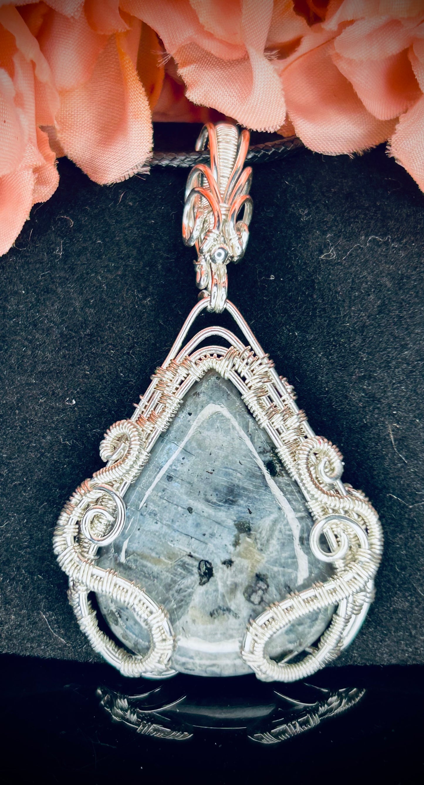 Silver Larvikite Interchangeable Pendant