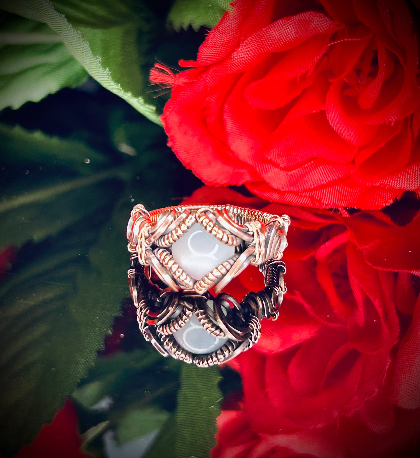 White Moonstone Ring Size 6