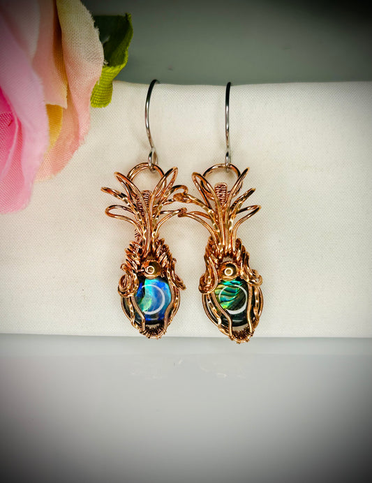 Copper Abalone Shell Earrings