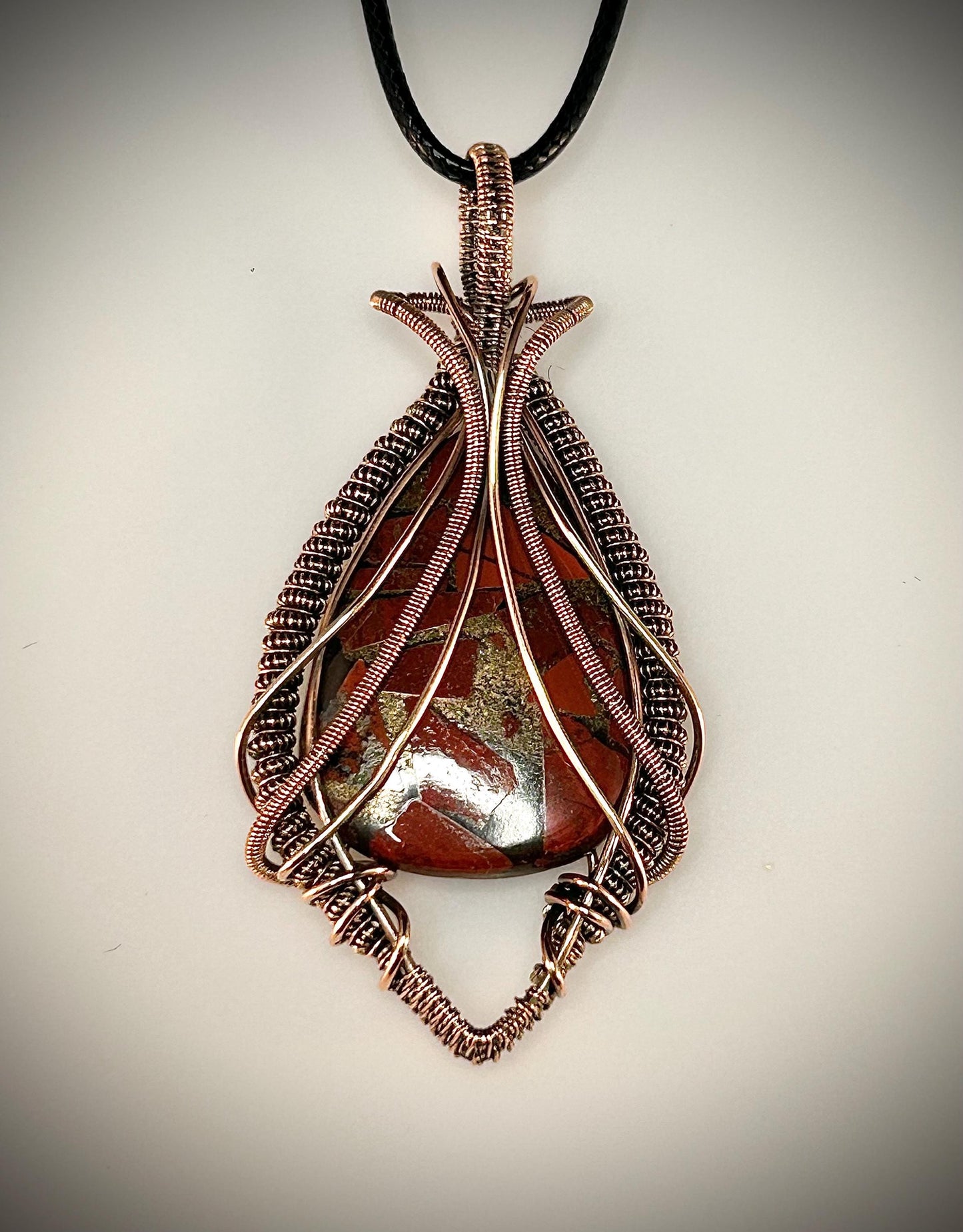 Copper and Red Jasper Pendant