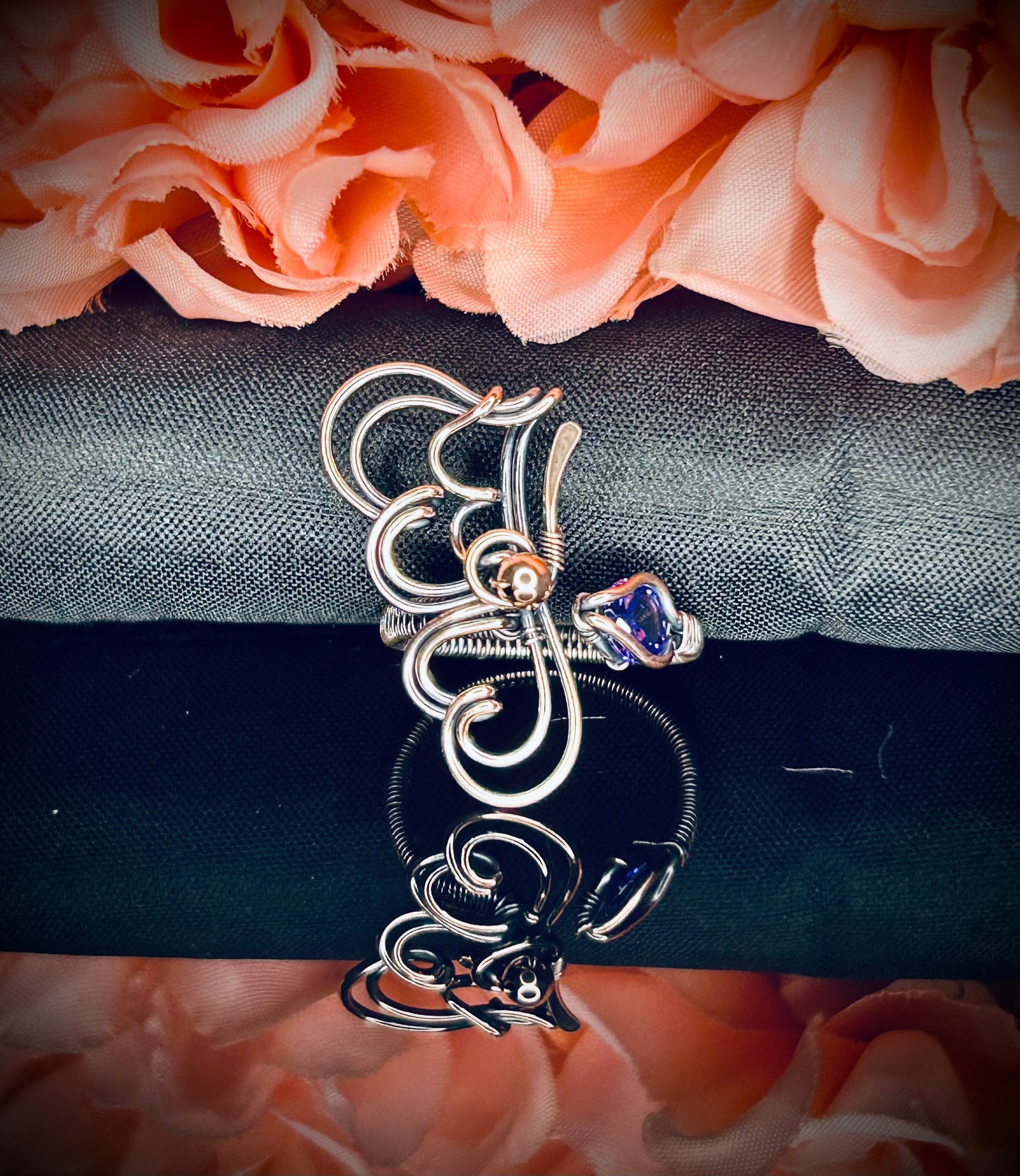 Copper Adjustable Butterfly Ring