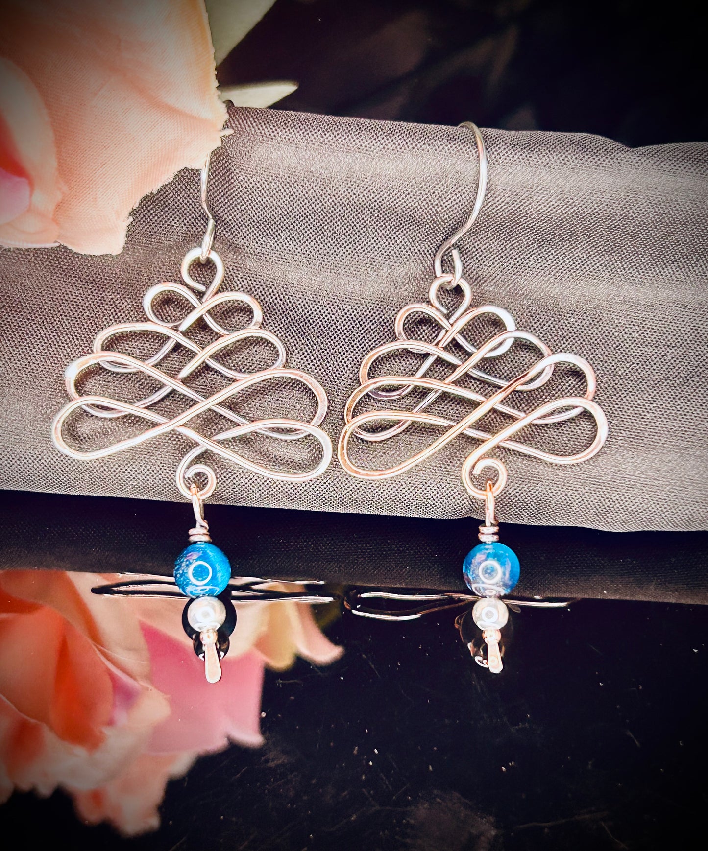 Copper Christmas Tree Earrings