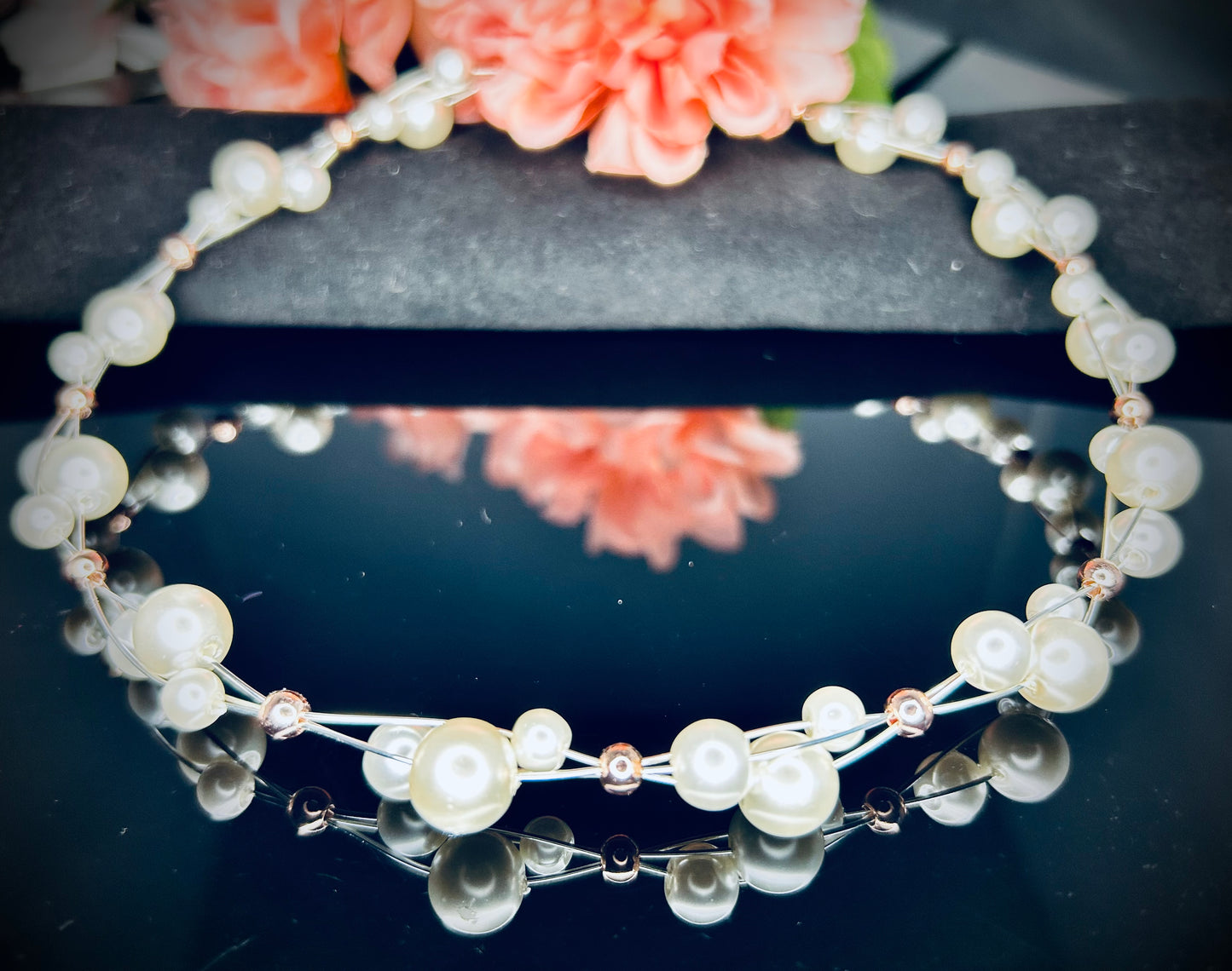 Pearl Choker, Bracelet, & Earring Set