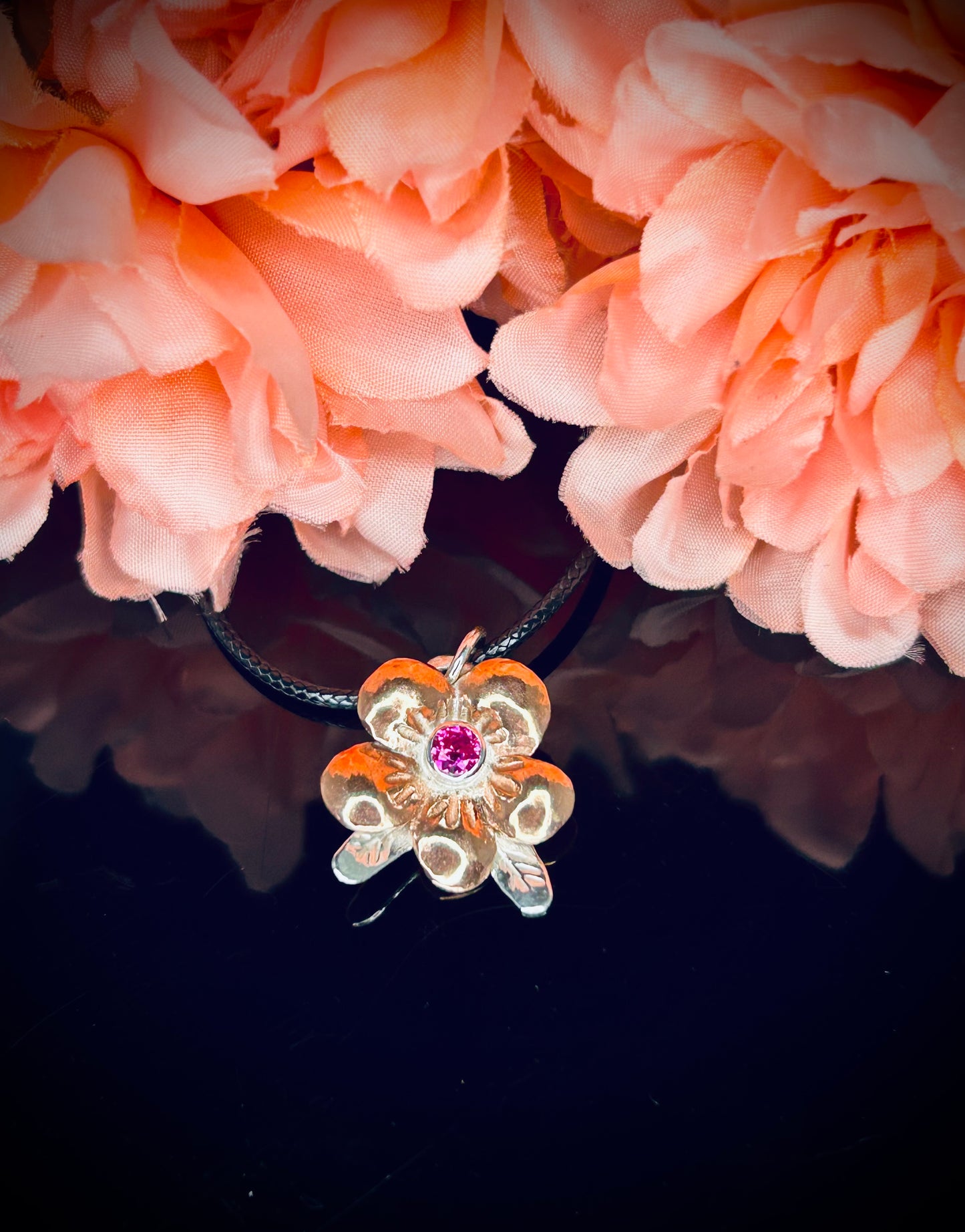 Copper/Silver Blossom Pendants