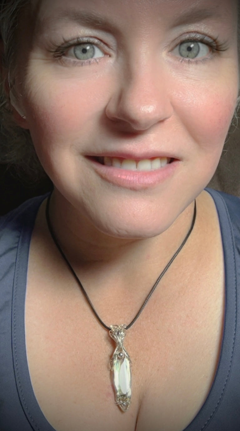 Silver Prasiolite & Alexandrite Pendant