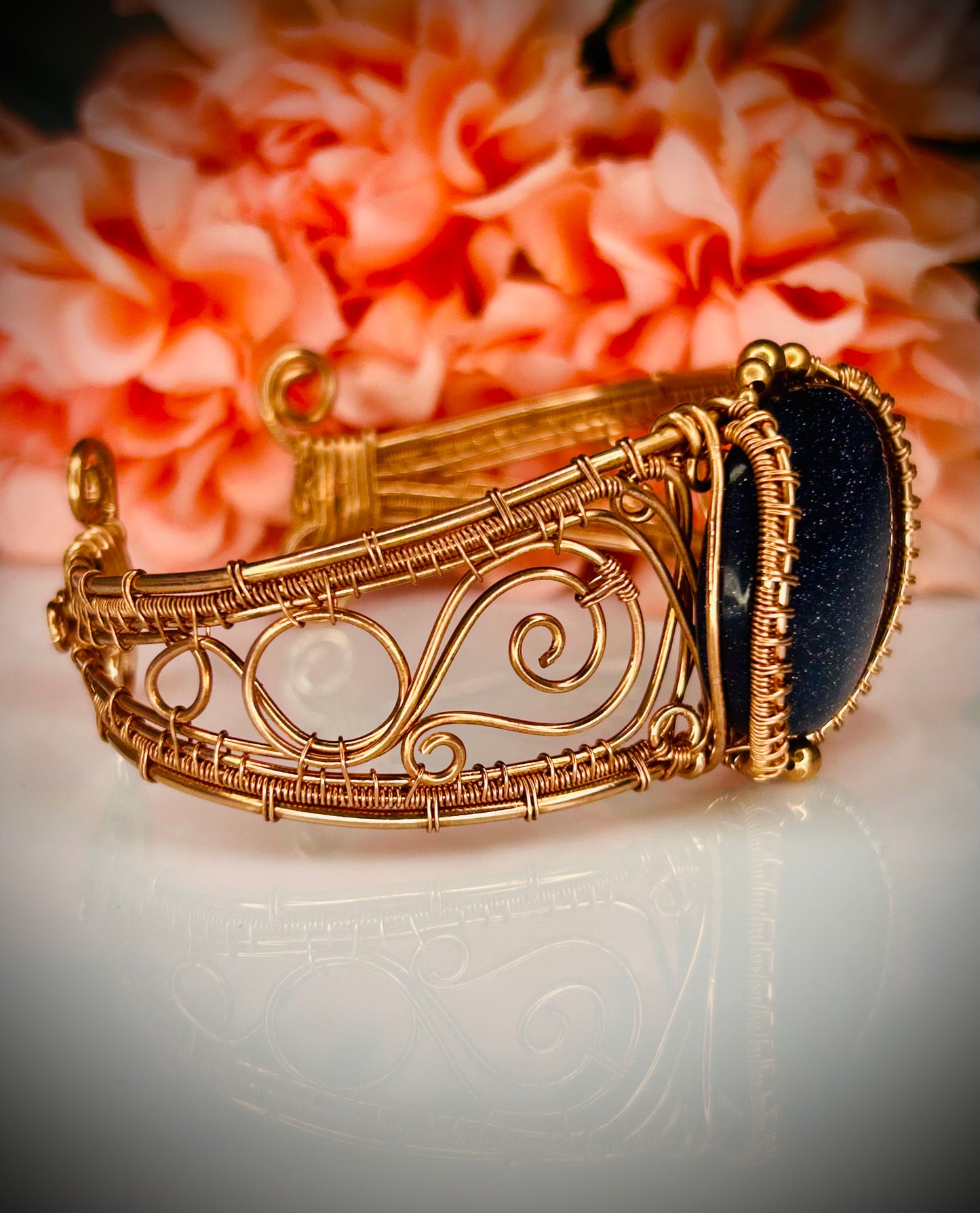 Copper Blue Goldstone Bracelet