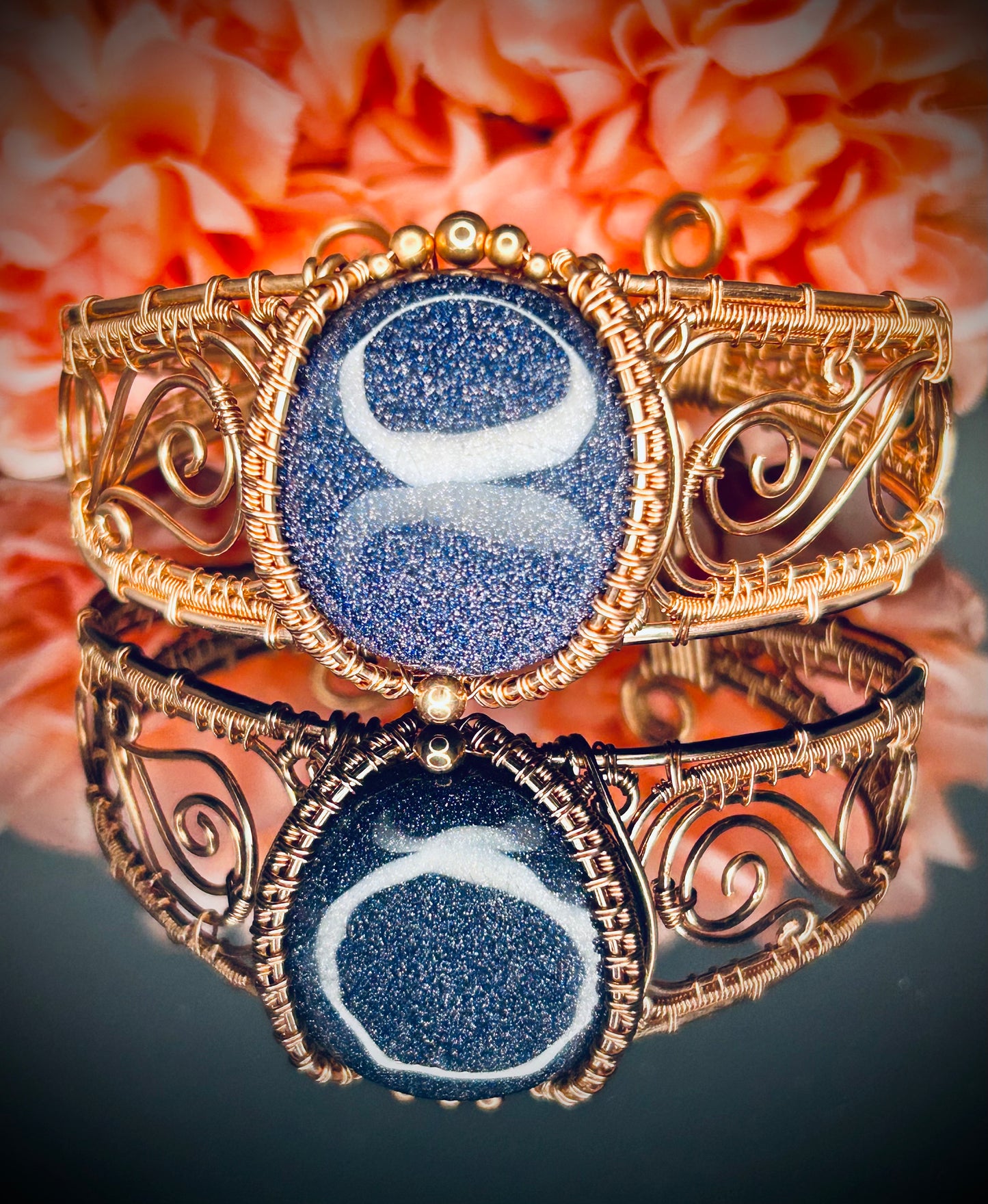 Copper Blue Goldstone Bracelet