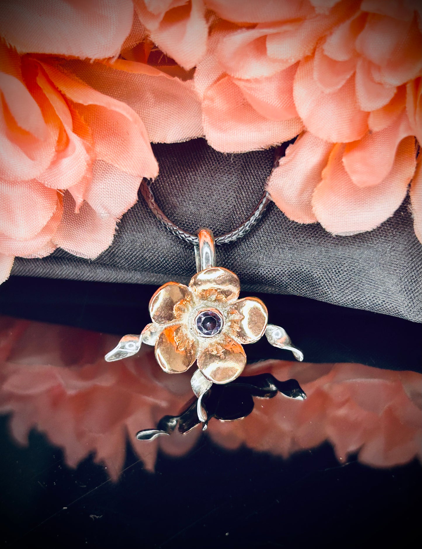 Copper/Silver Blossom Pendants
