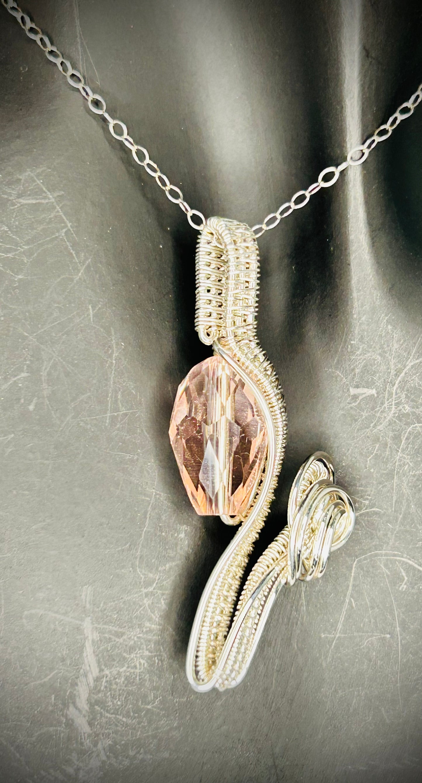 Silver Flower Pendant and Earrings Set.
