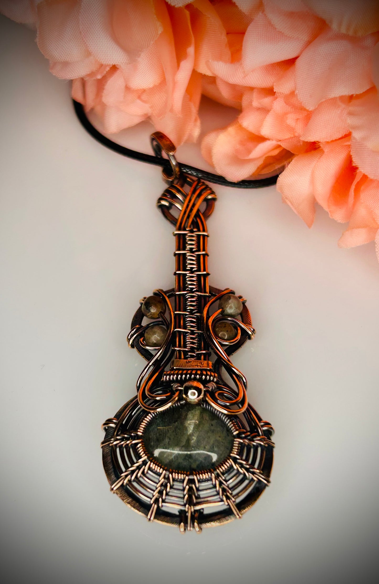 Copper Guitar Pendant