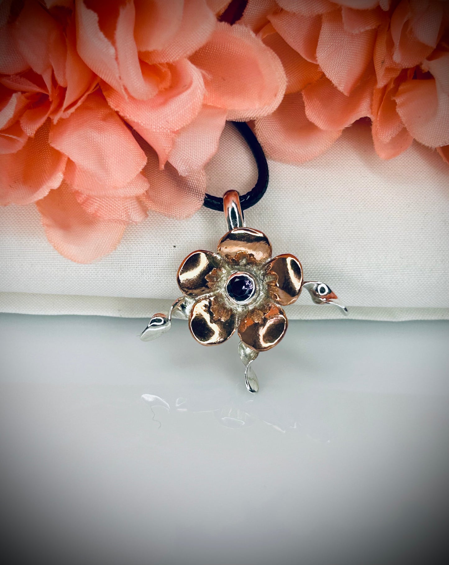 Copper/Silver Blossom Pendants