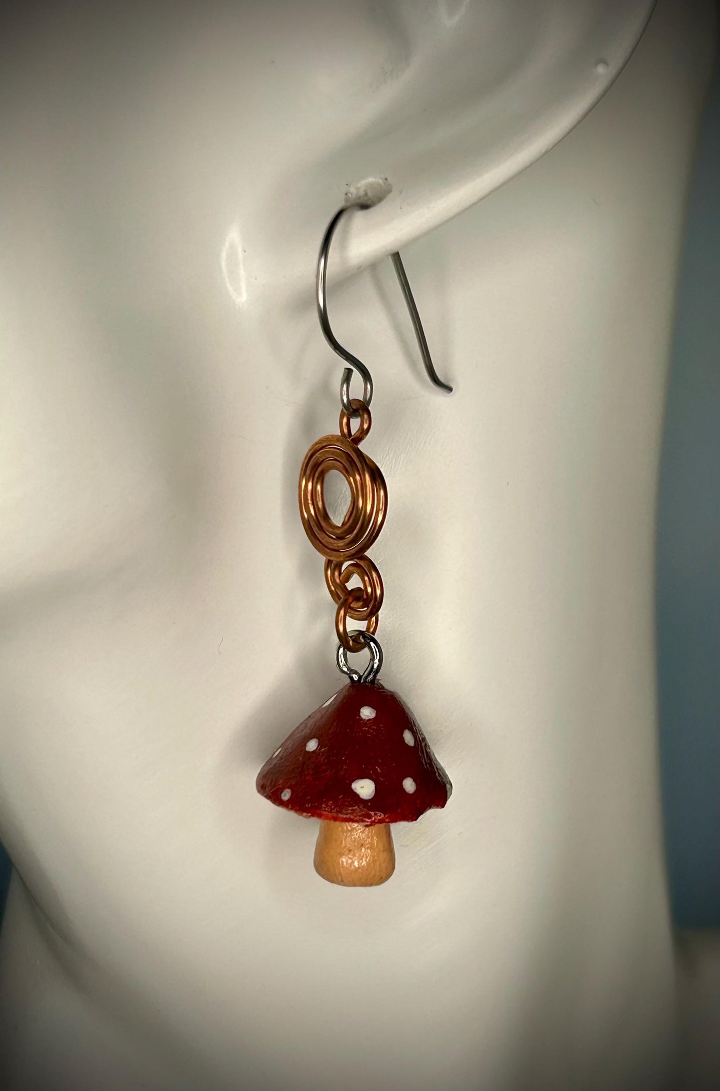 Copper Mushroom Earrings