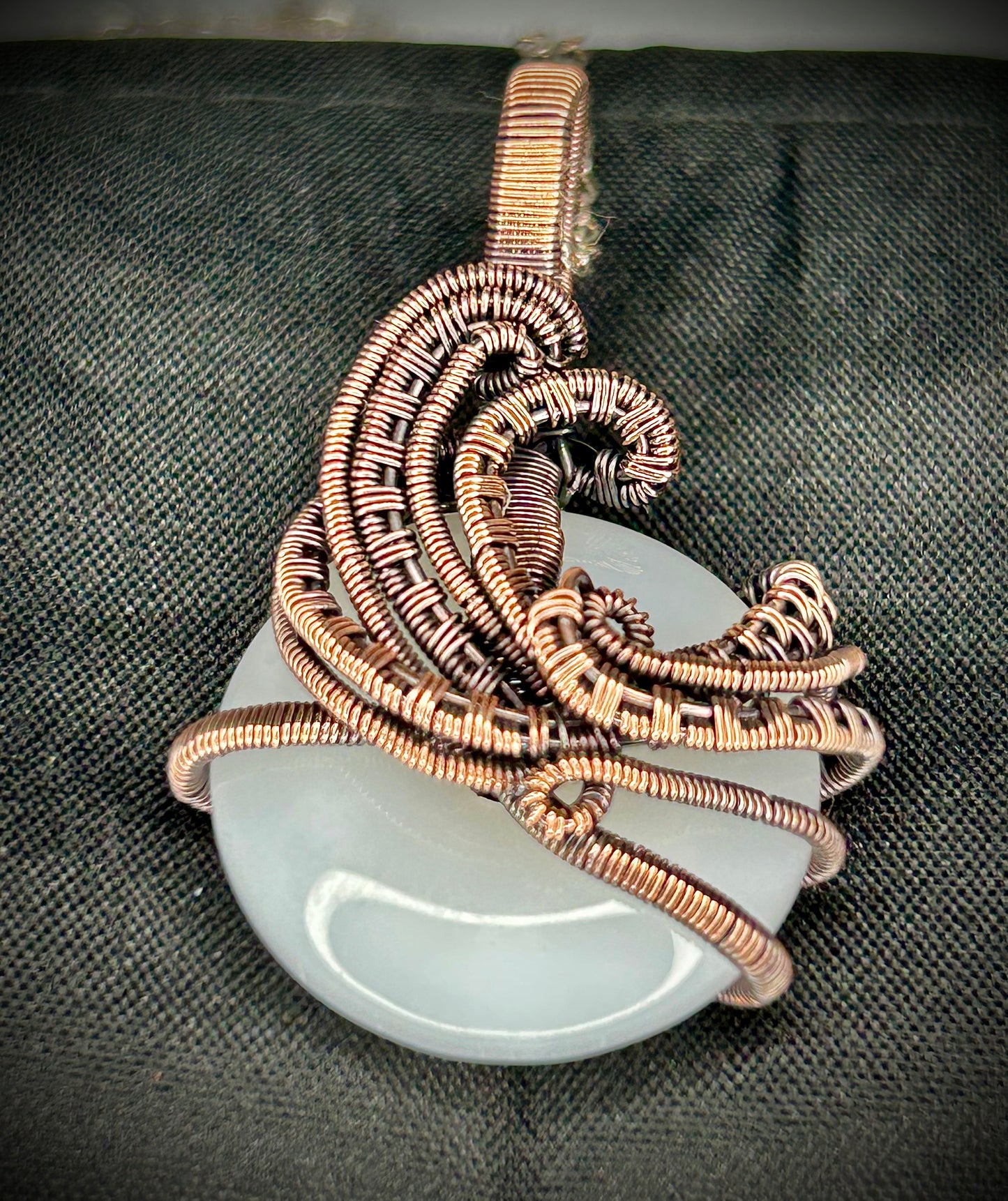 Copper Wave Donut Pendant