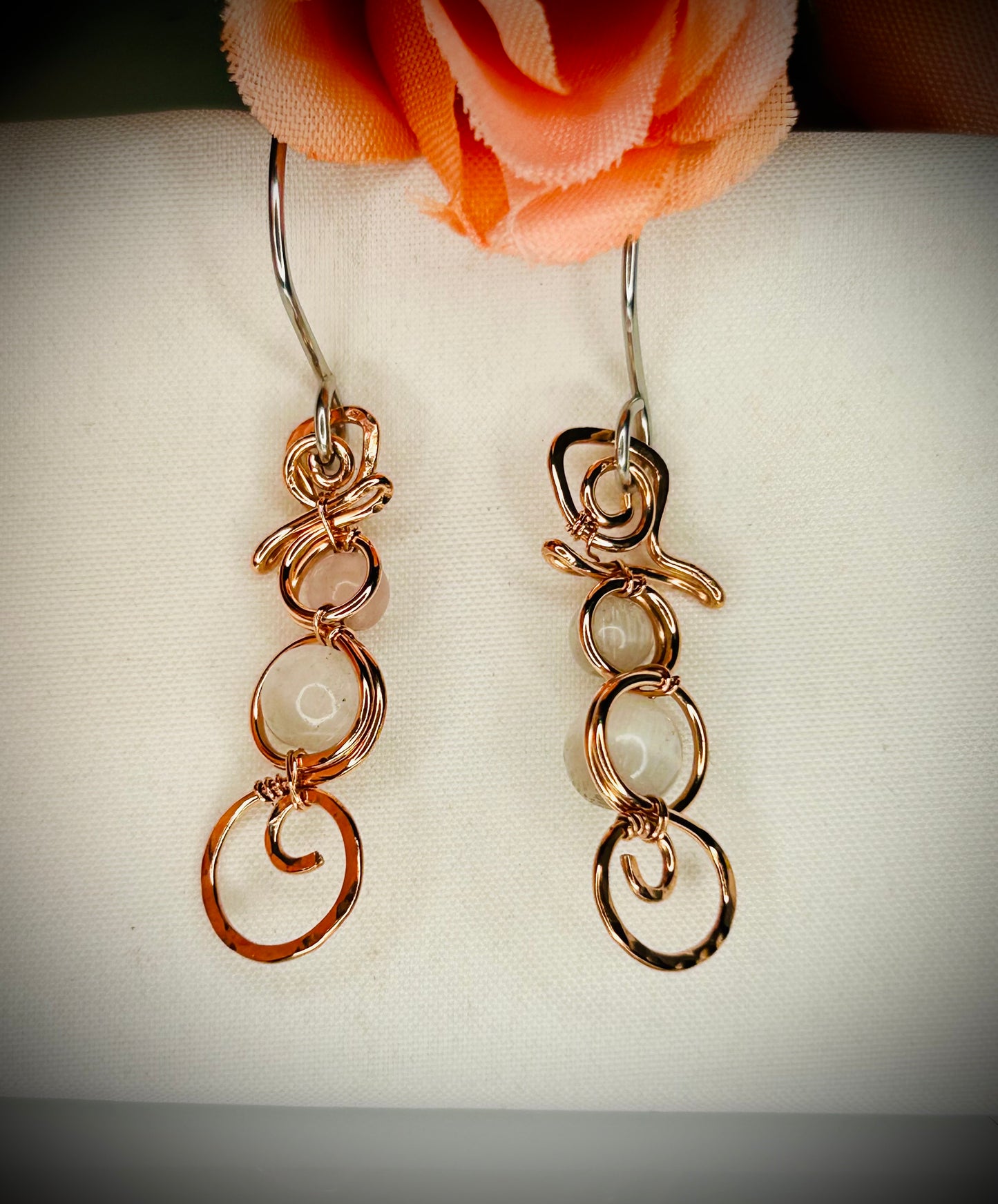 Copper Snowman Earrings