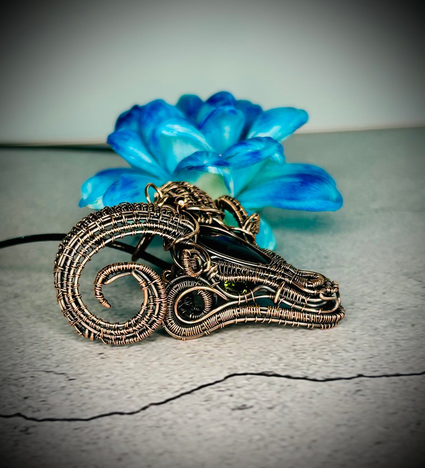Iolite Sunstone 3D Rams Head Pendant