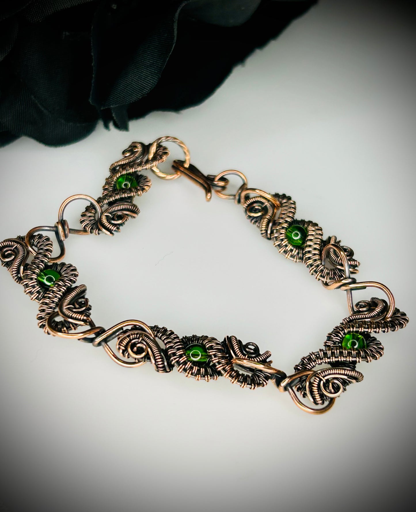 Copper Beaded Link Bracelet