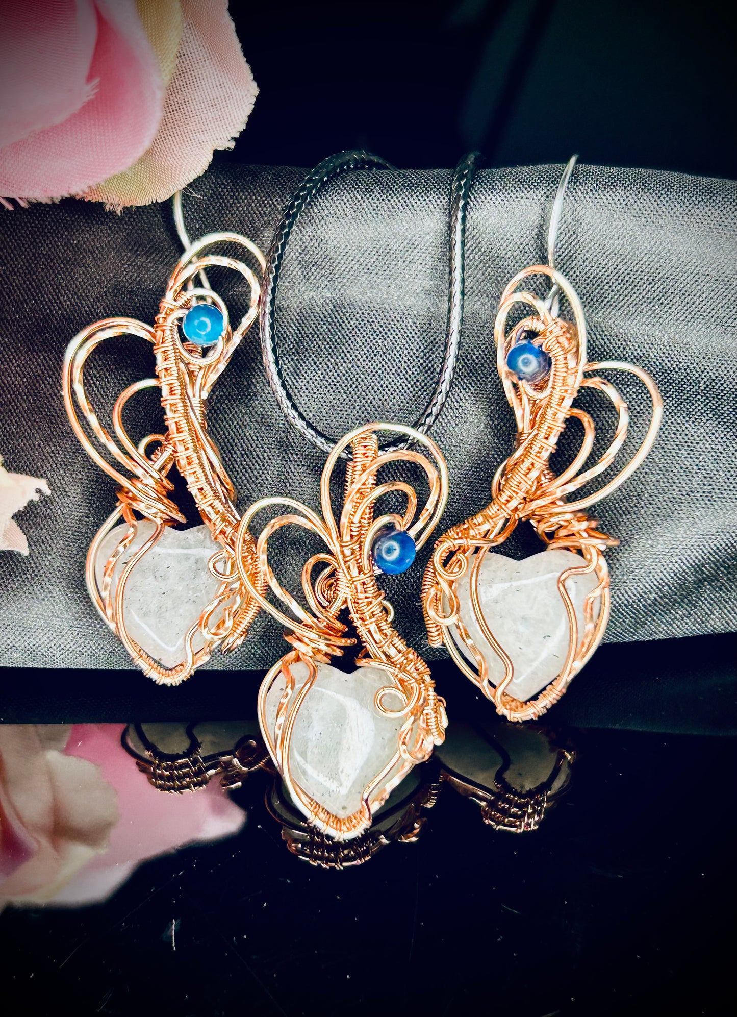 Heart Pendant and Earring set