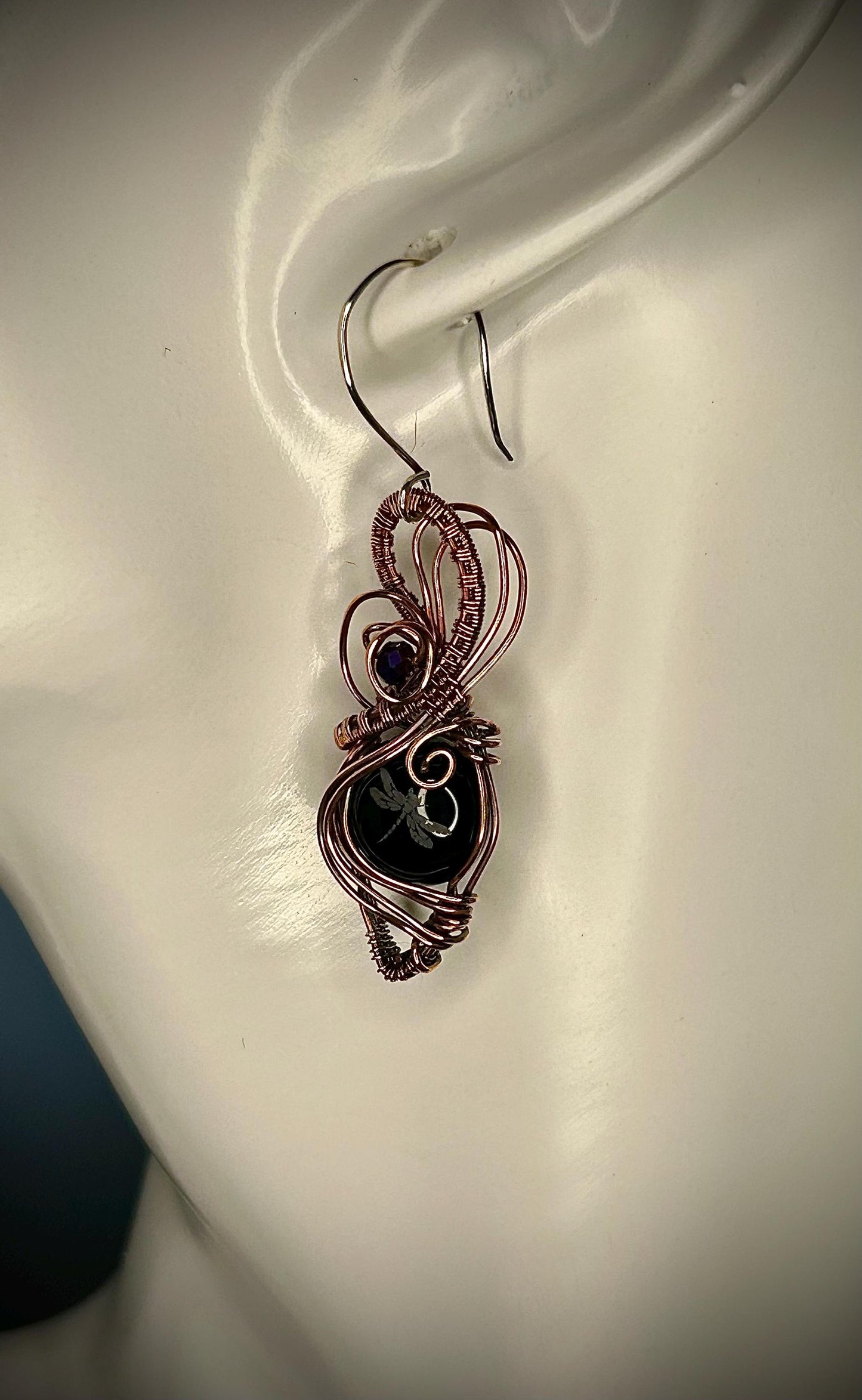 Copper Dragonfly Earrings