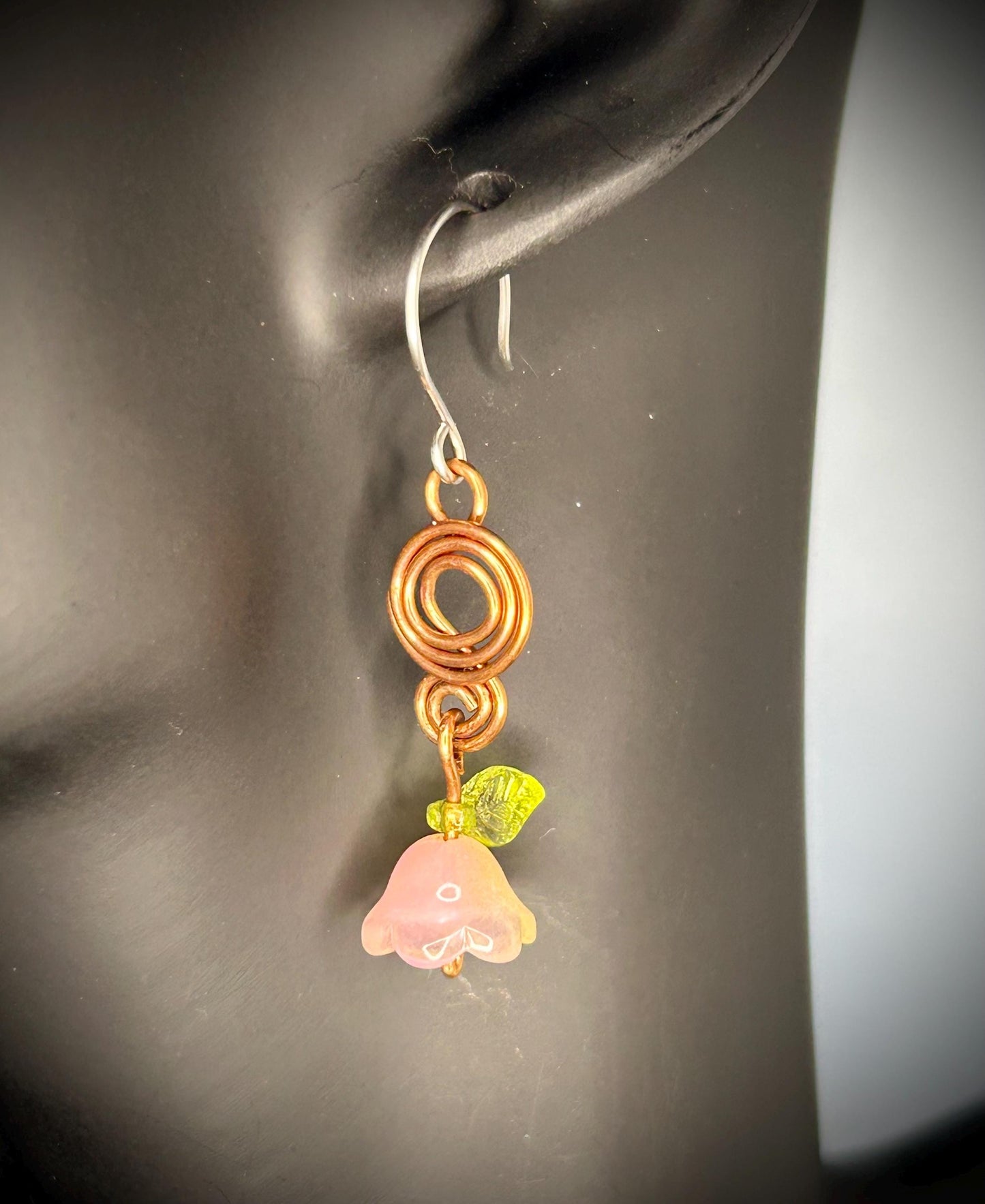 Copper Flower Earrings