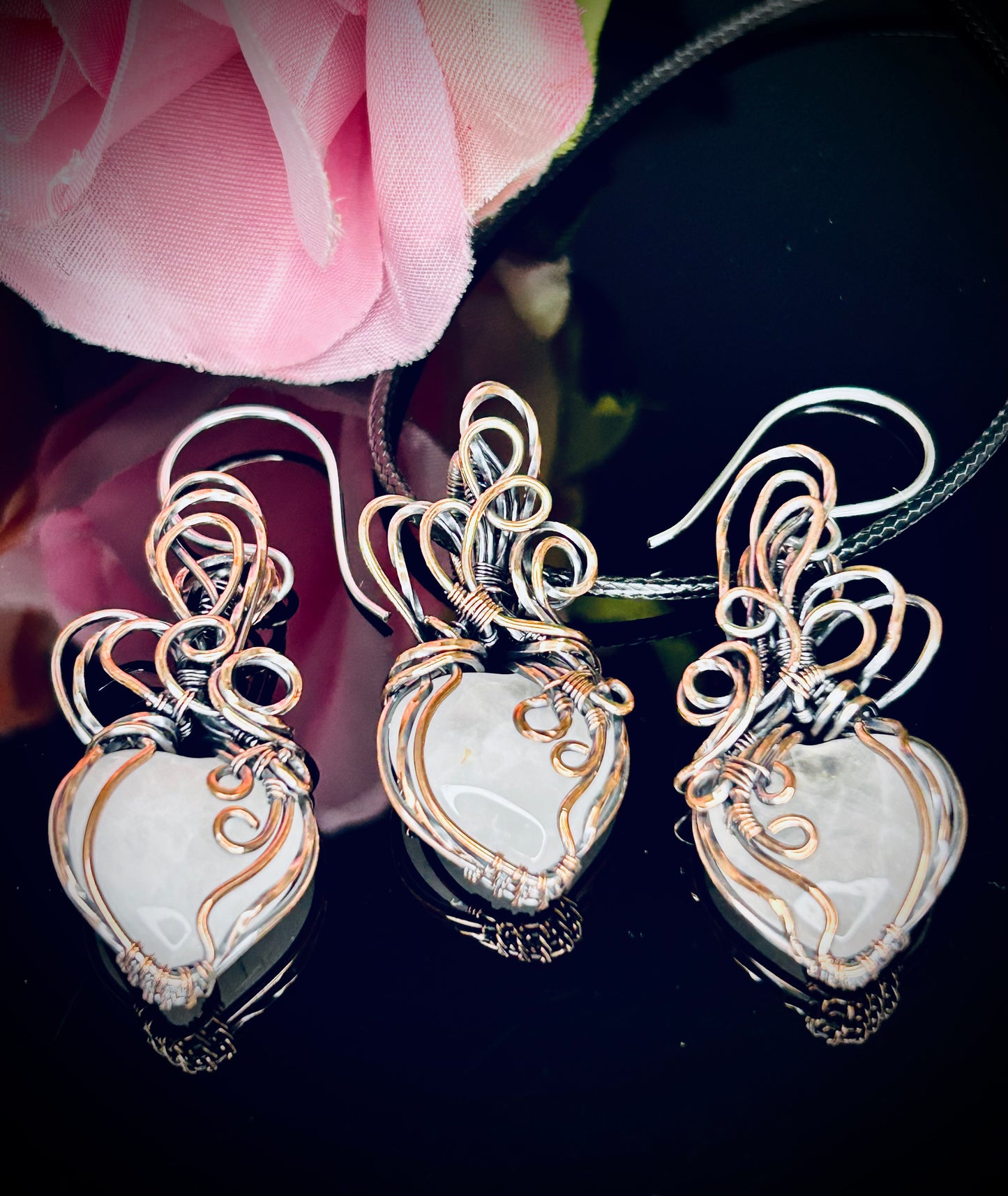 Heart Pendant and Earring set
