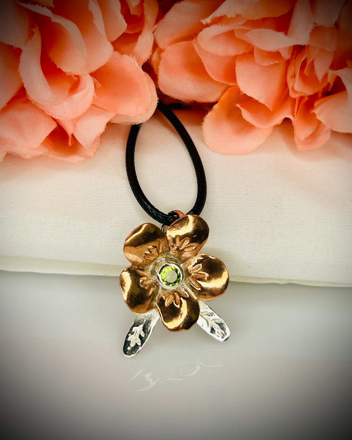 Copper/Silver Blossom Pendants