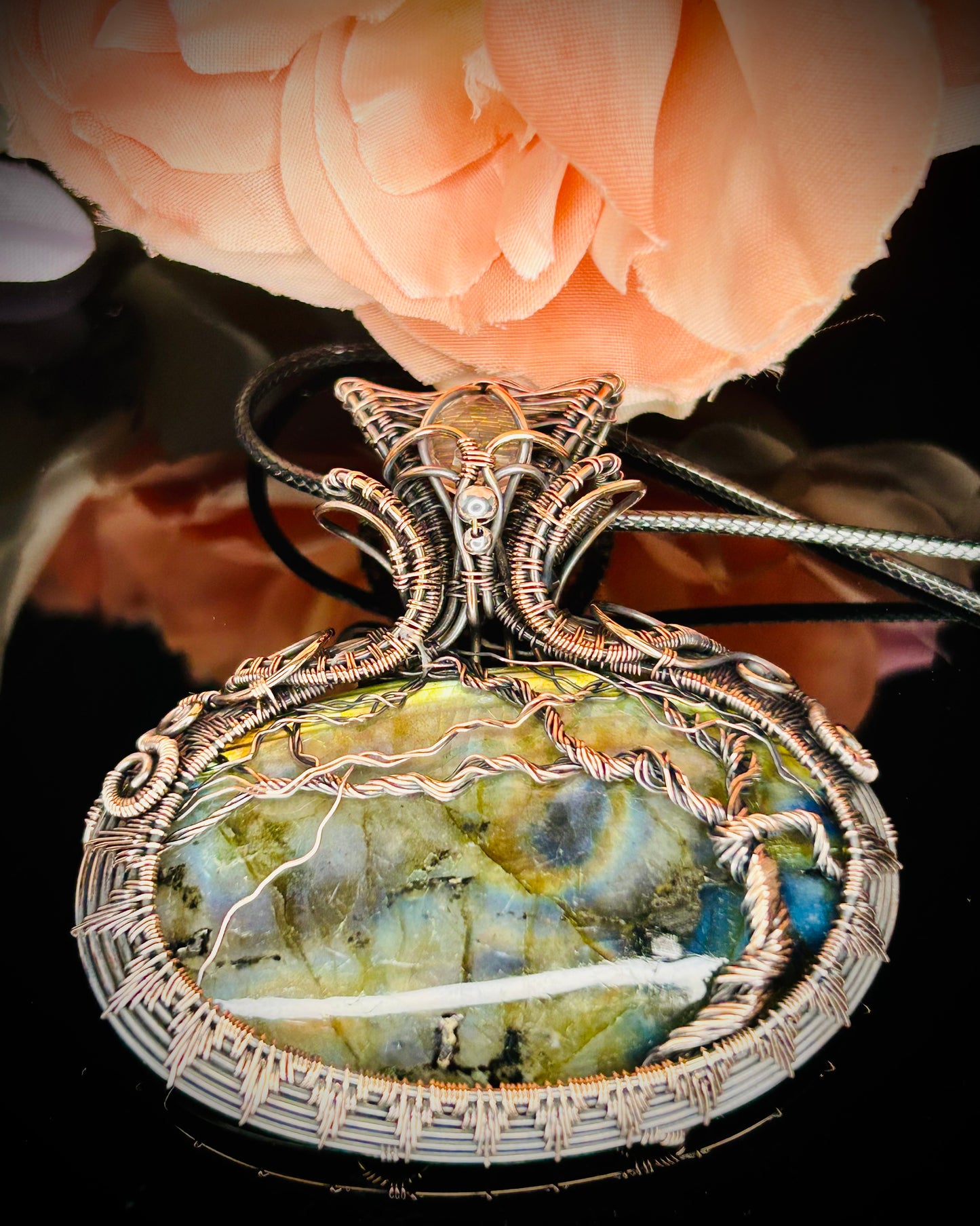 Labradorite & Rose Quartz TOL Pendant