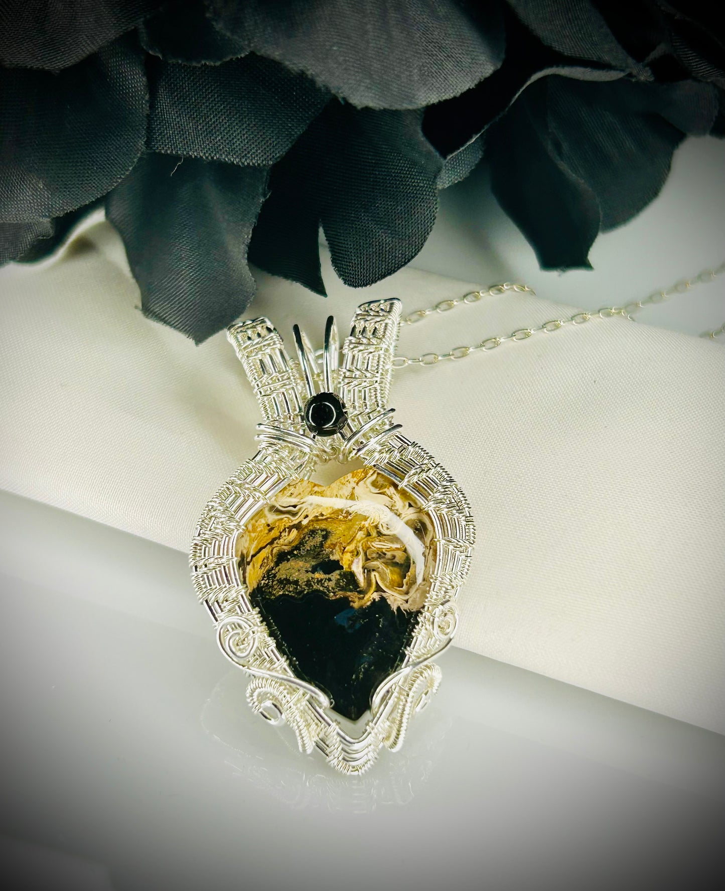 Silver Palm Root Heart Pendant