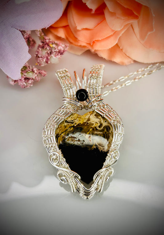 Silver Palm Root Heart Pendant