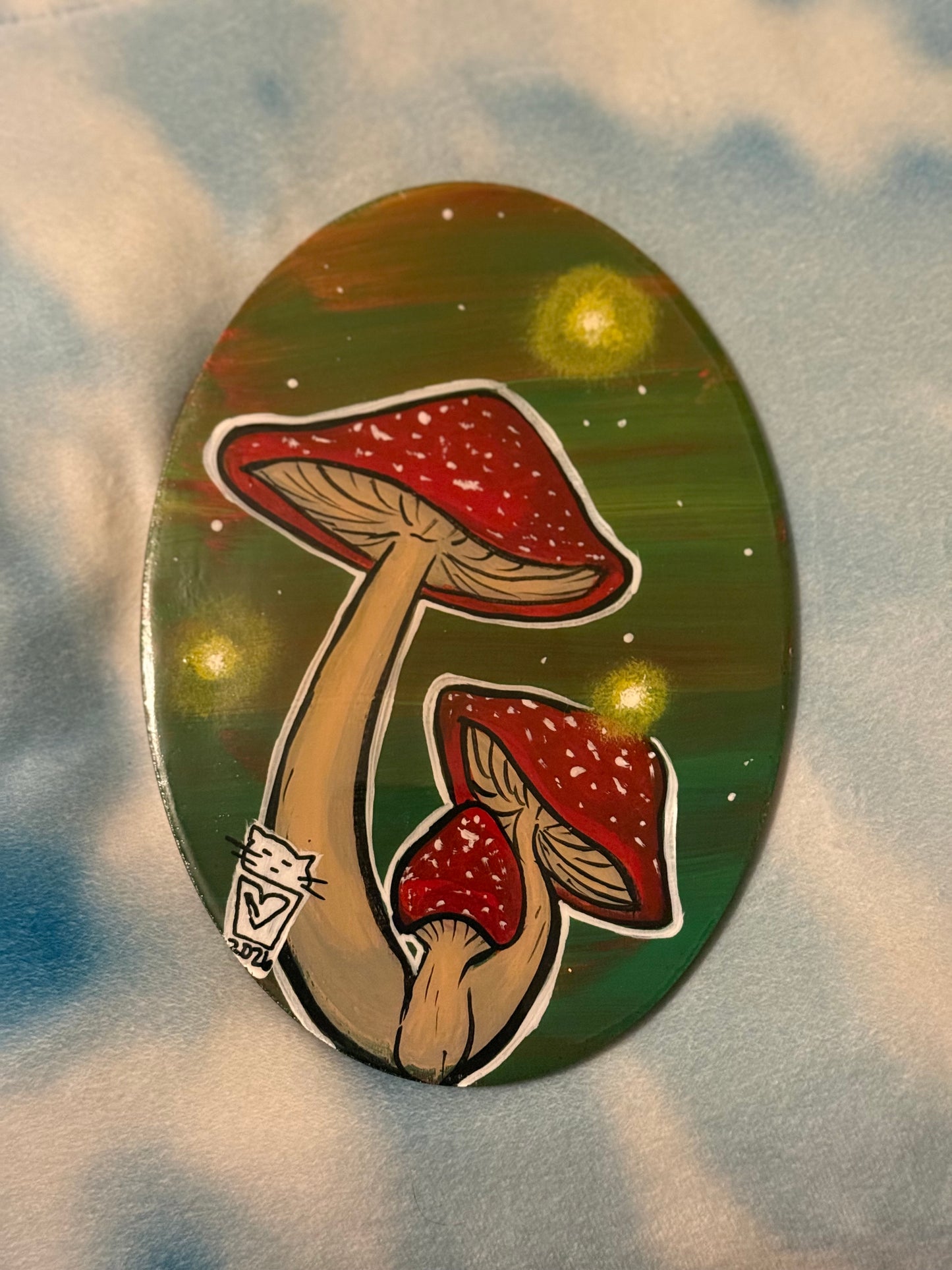 Red Mushroom Painting