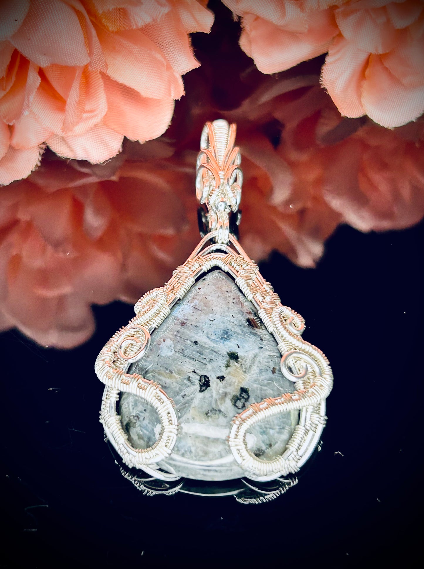 Silver Larvikite Interchangeable Pendant