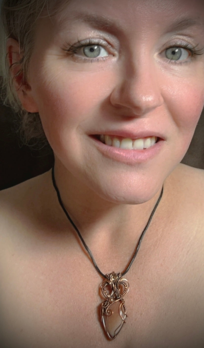 Copper Canyon Peach Feldspar Pendant