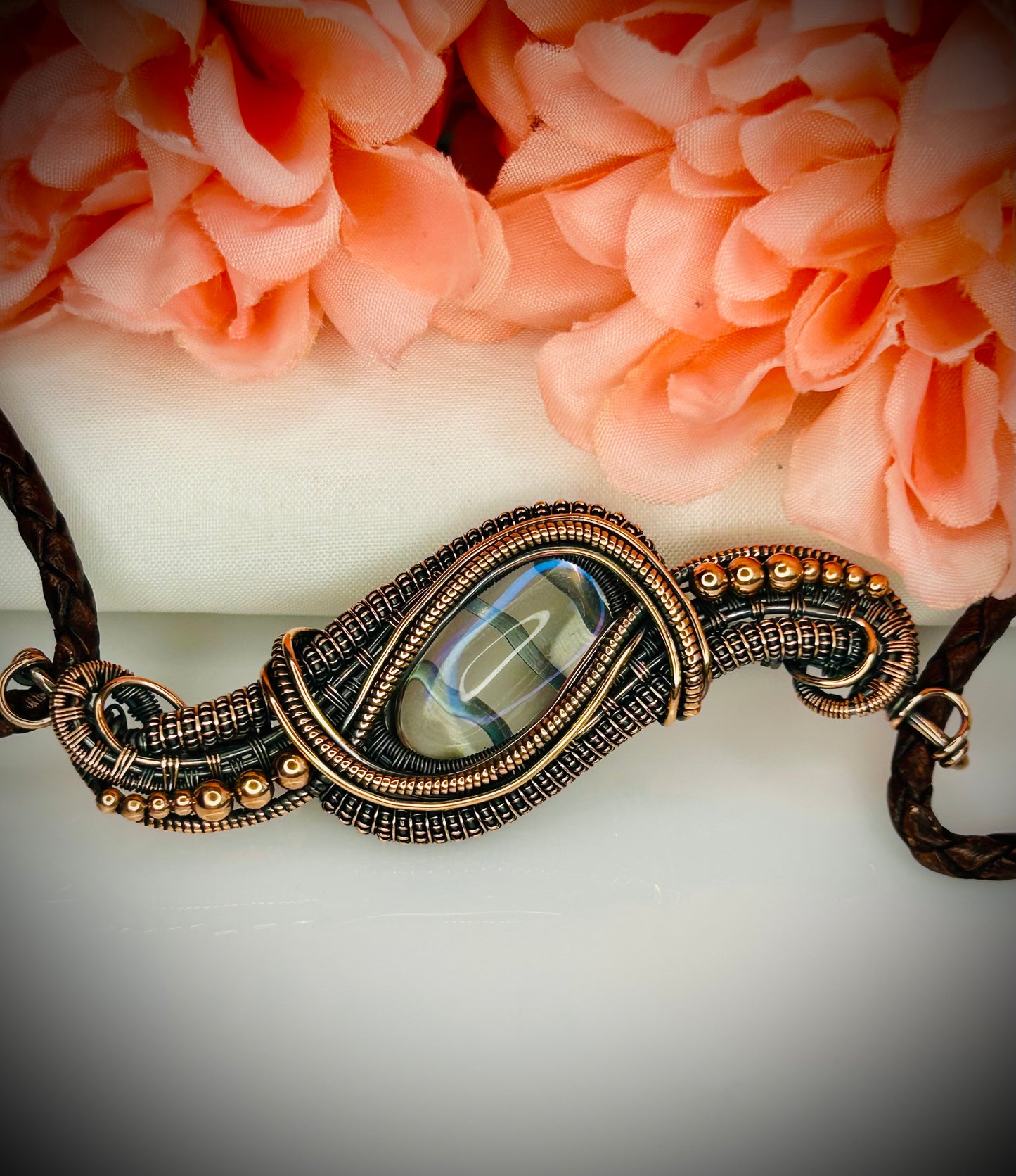 Copper Prism Glass Pendant