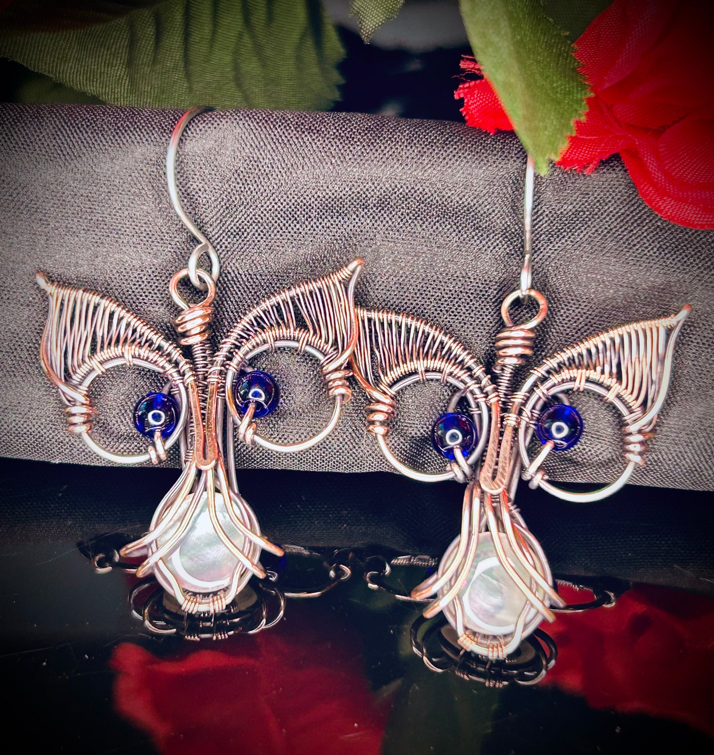 Abalone Shell Owl Earrings