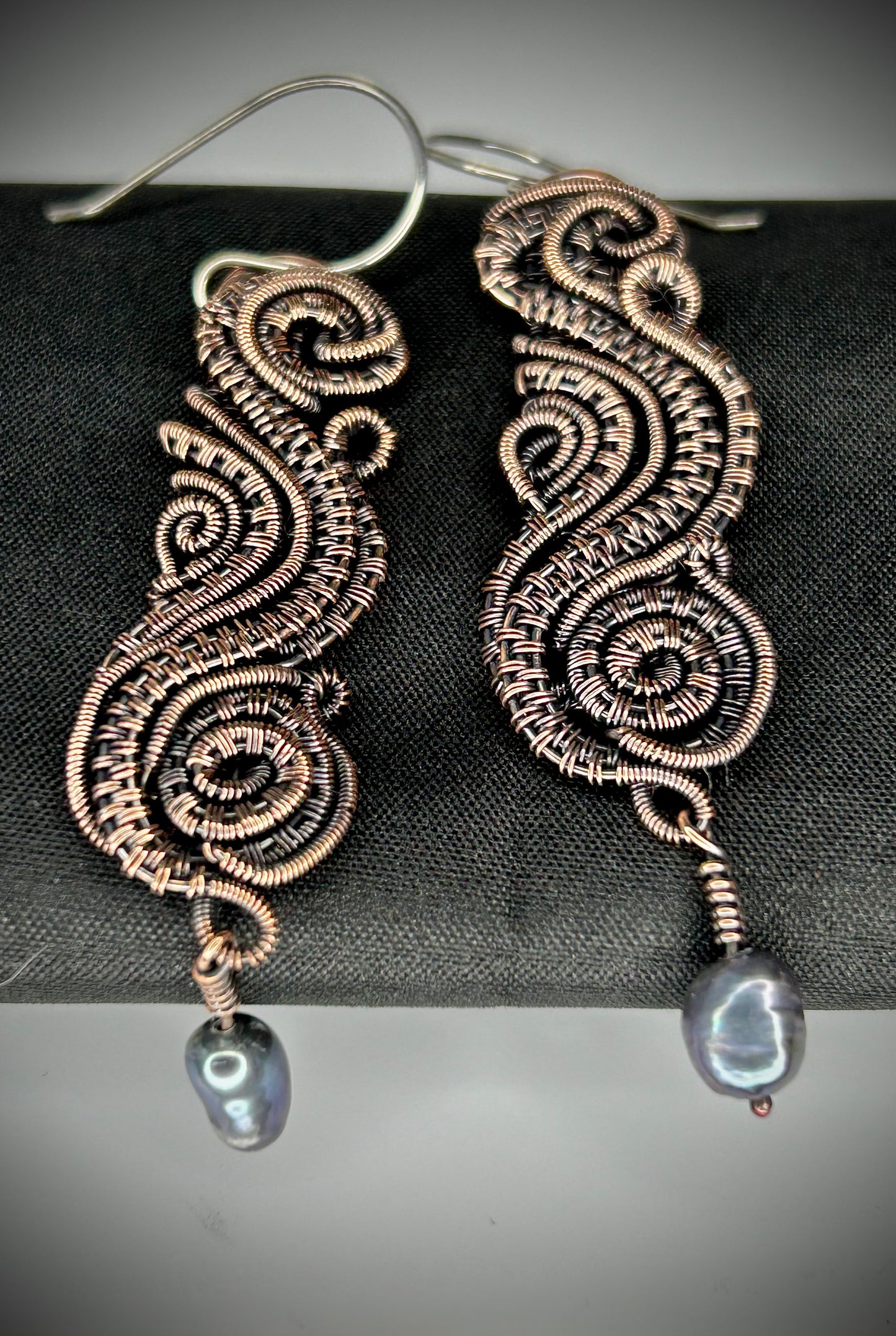 Copper Swirly Earrings