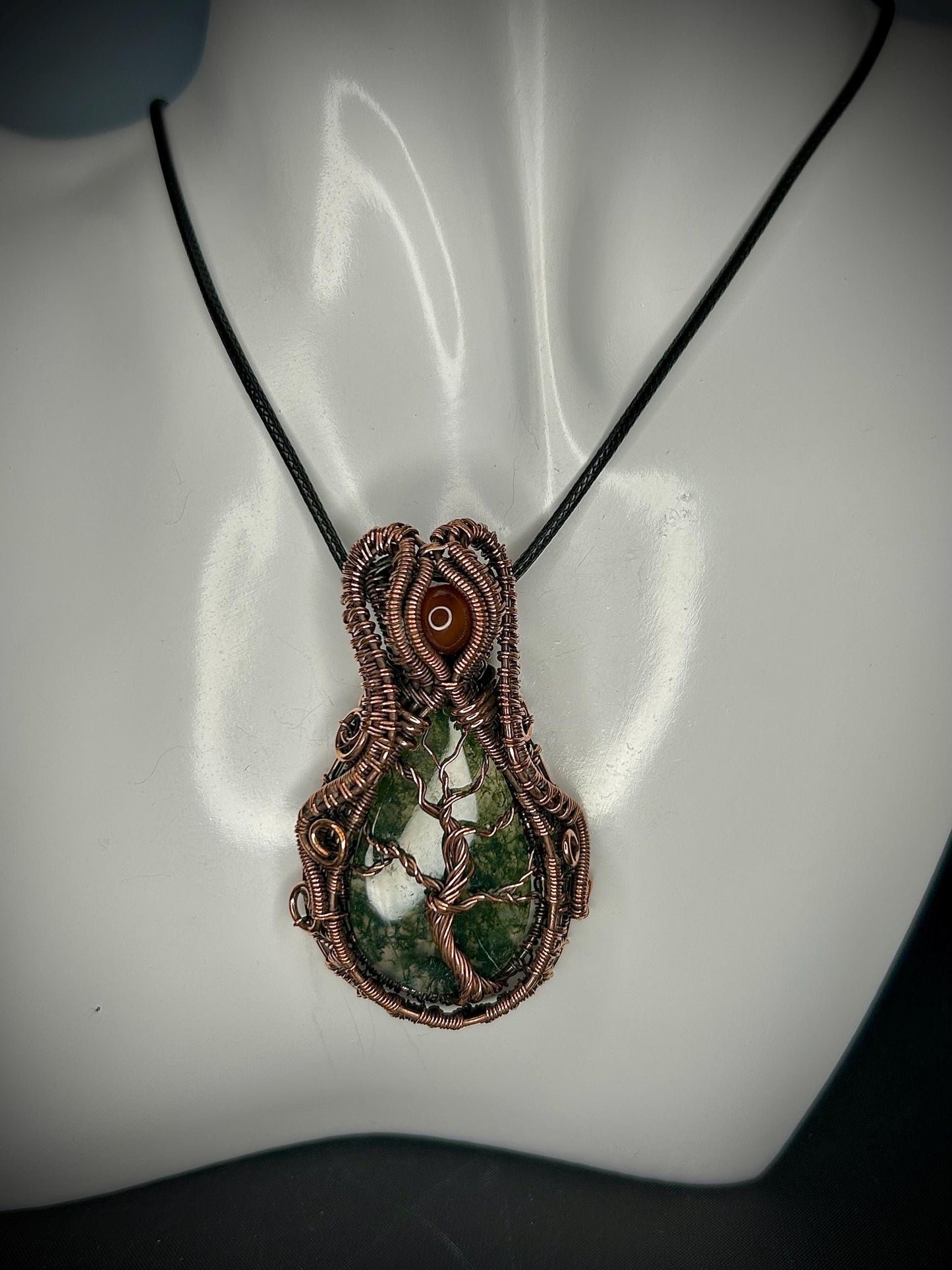 Large Copper Moss Agate TOL Pendant