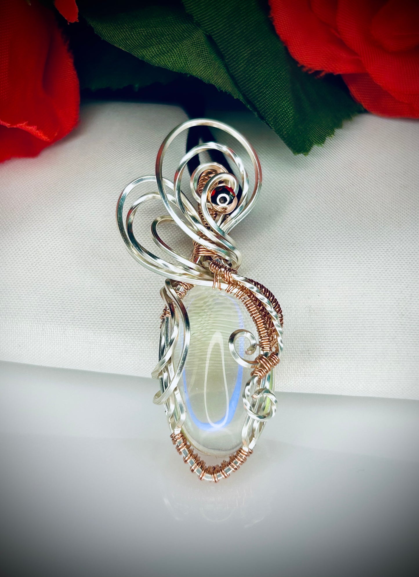 Tinned Copper Prism Glass Pendant