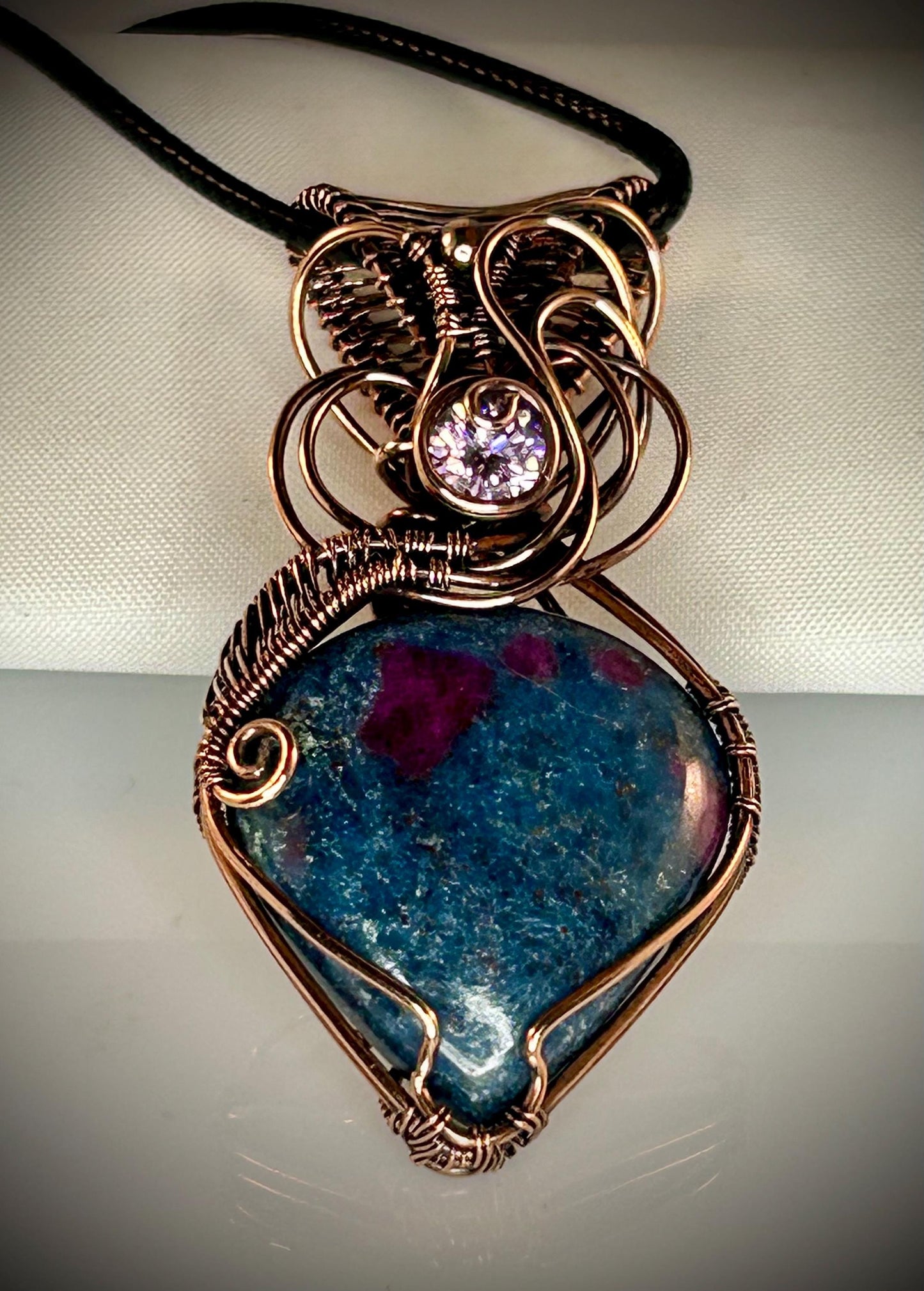 Copper Ruby Kyanite Pendant