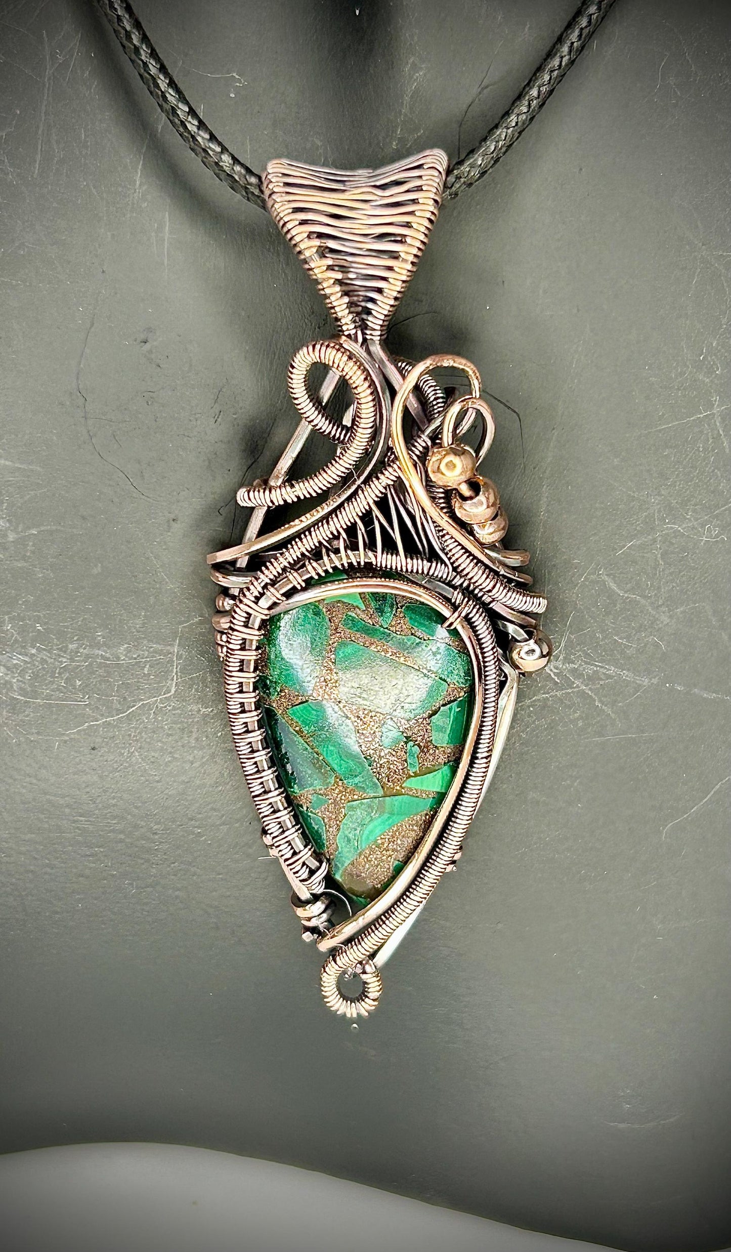 Malachite Copper Composite Pendant