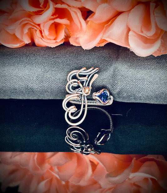 Copper Adjustable Butterfly Ring