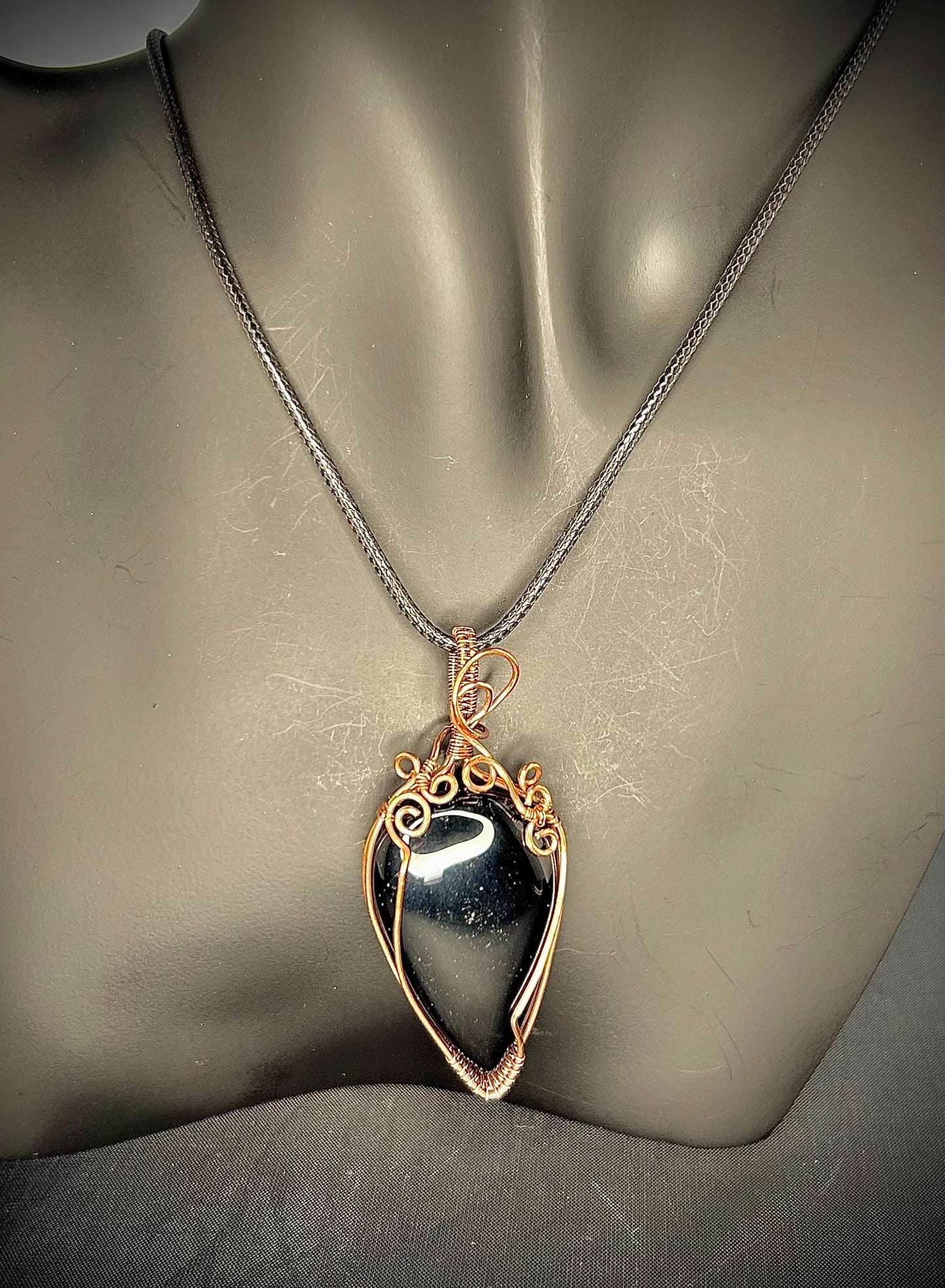 Copper Black Onyx Pendant