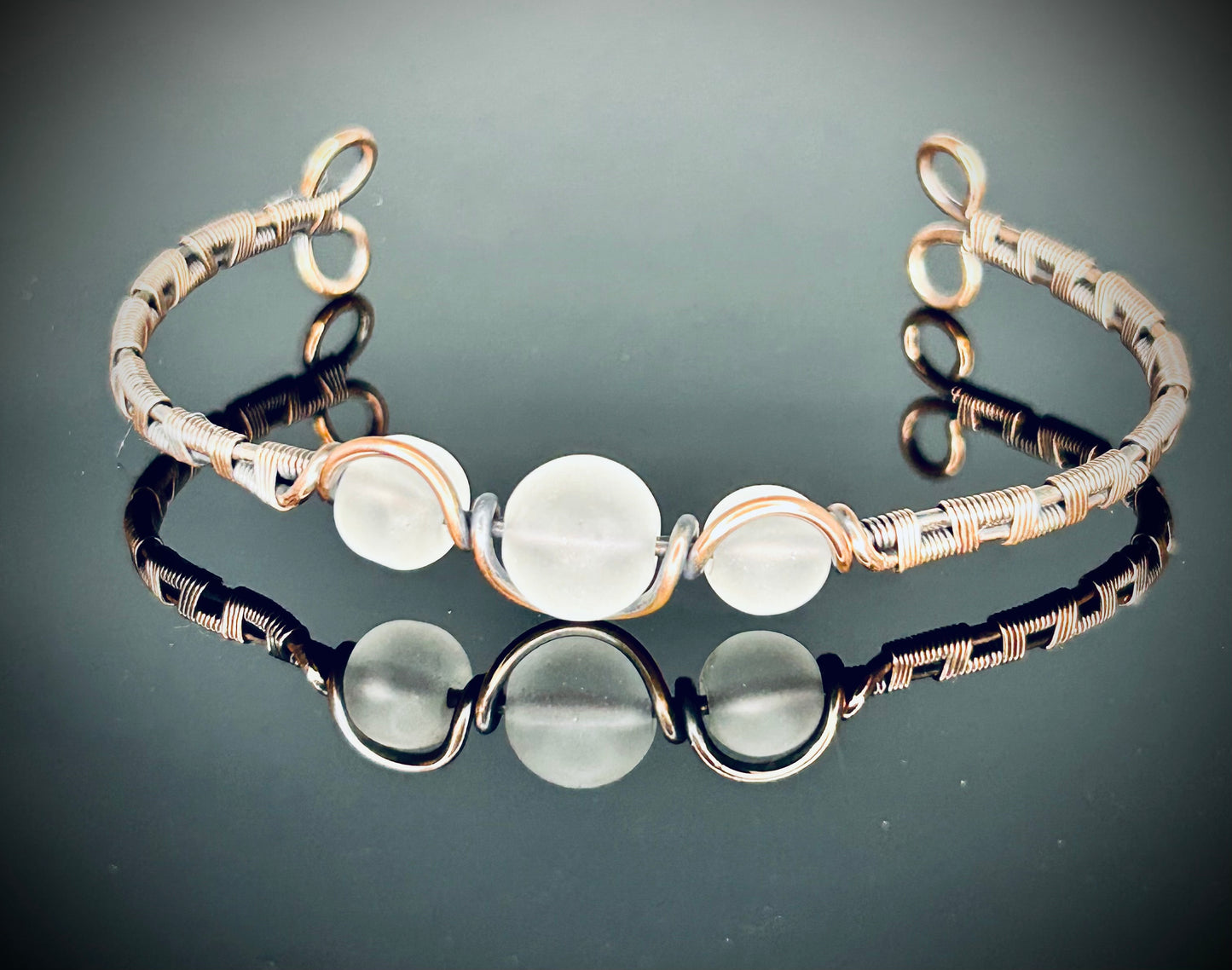 Copper Frosted Beaded Bracelet