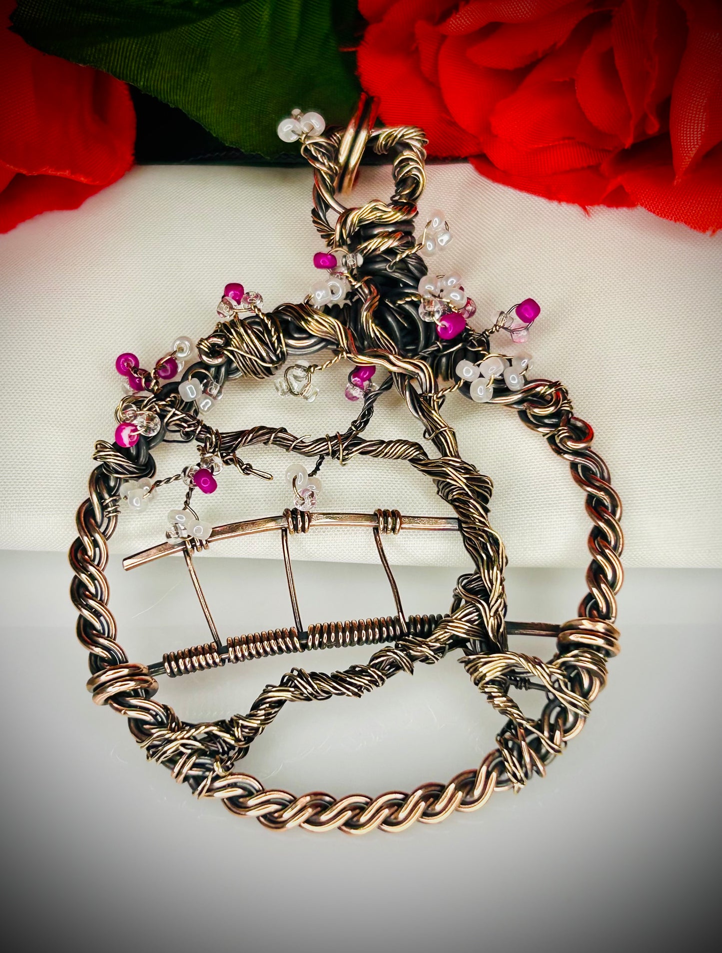 Copper/Bronze Cherry Blossom Garden Pendant