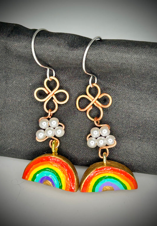 Copper Rainbow Earrings