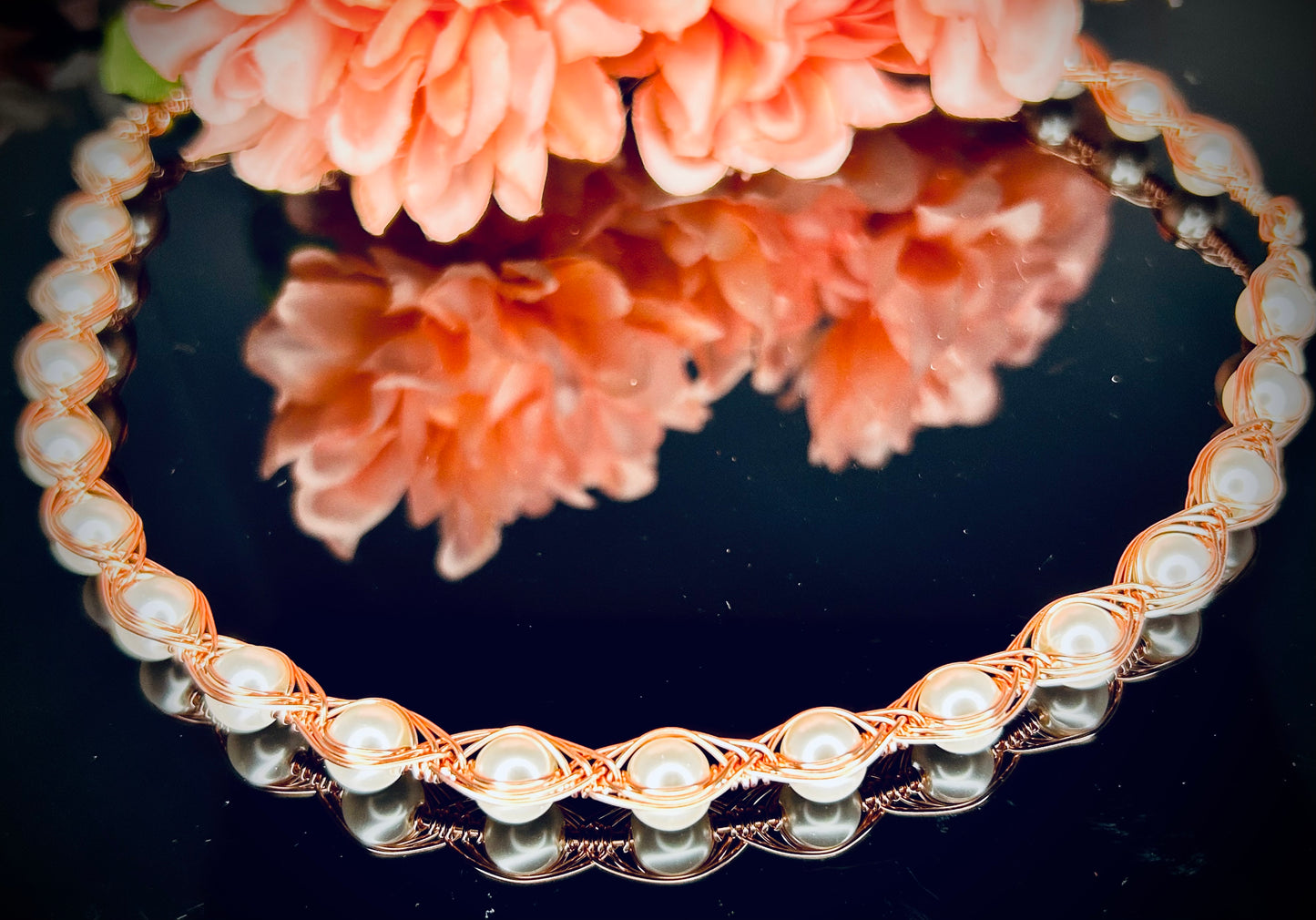 Herringbone Pearl Choker & Bracelet Set