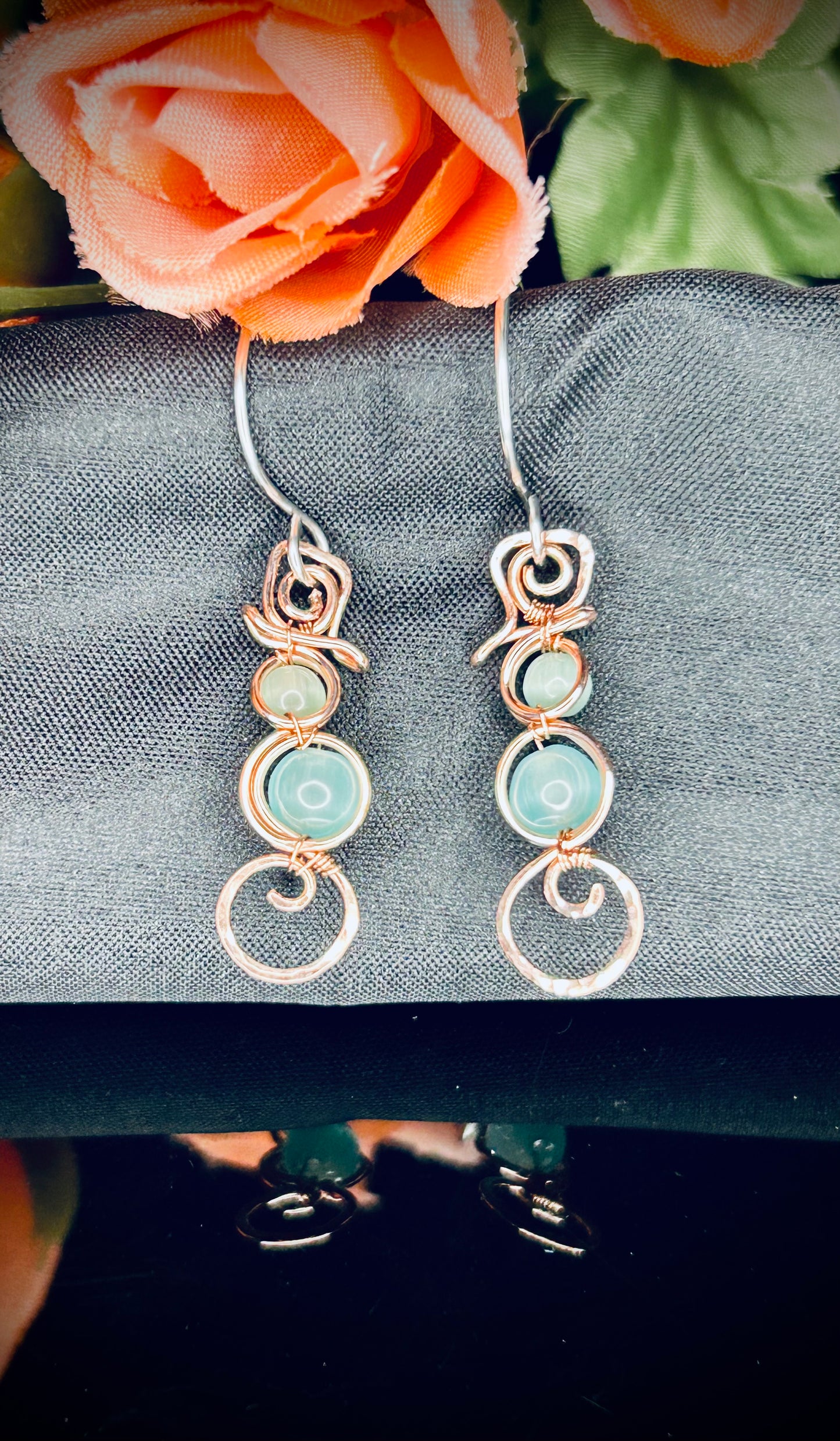 Copper Snowman Earrings