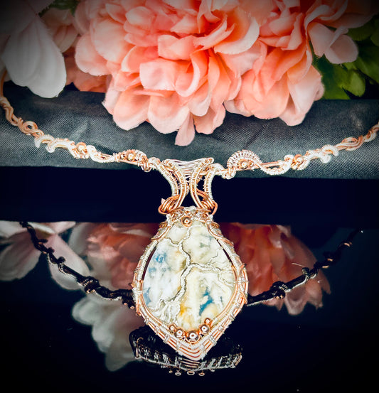 Plume Agate Doublet Tree of Life Choker